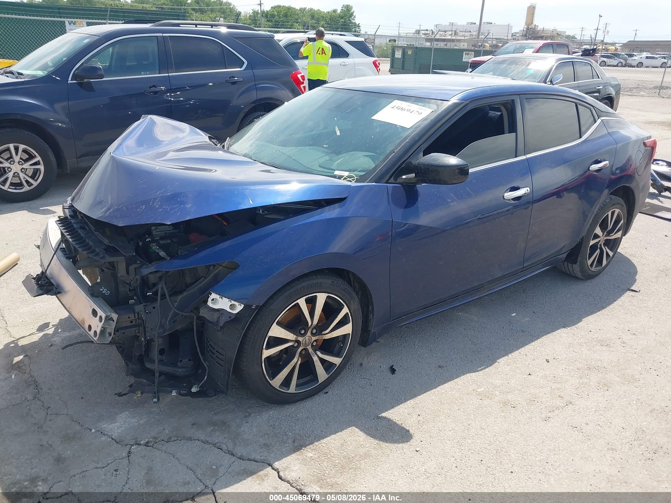 2018 Nissan Maxima 3.5 S Синий vin: 1N4AA6AP2JC409591