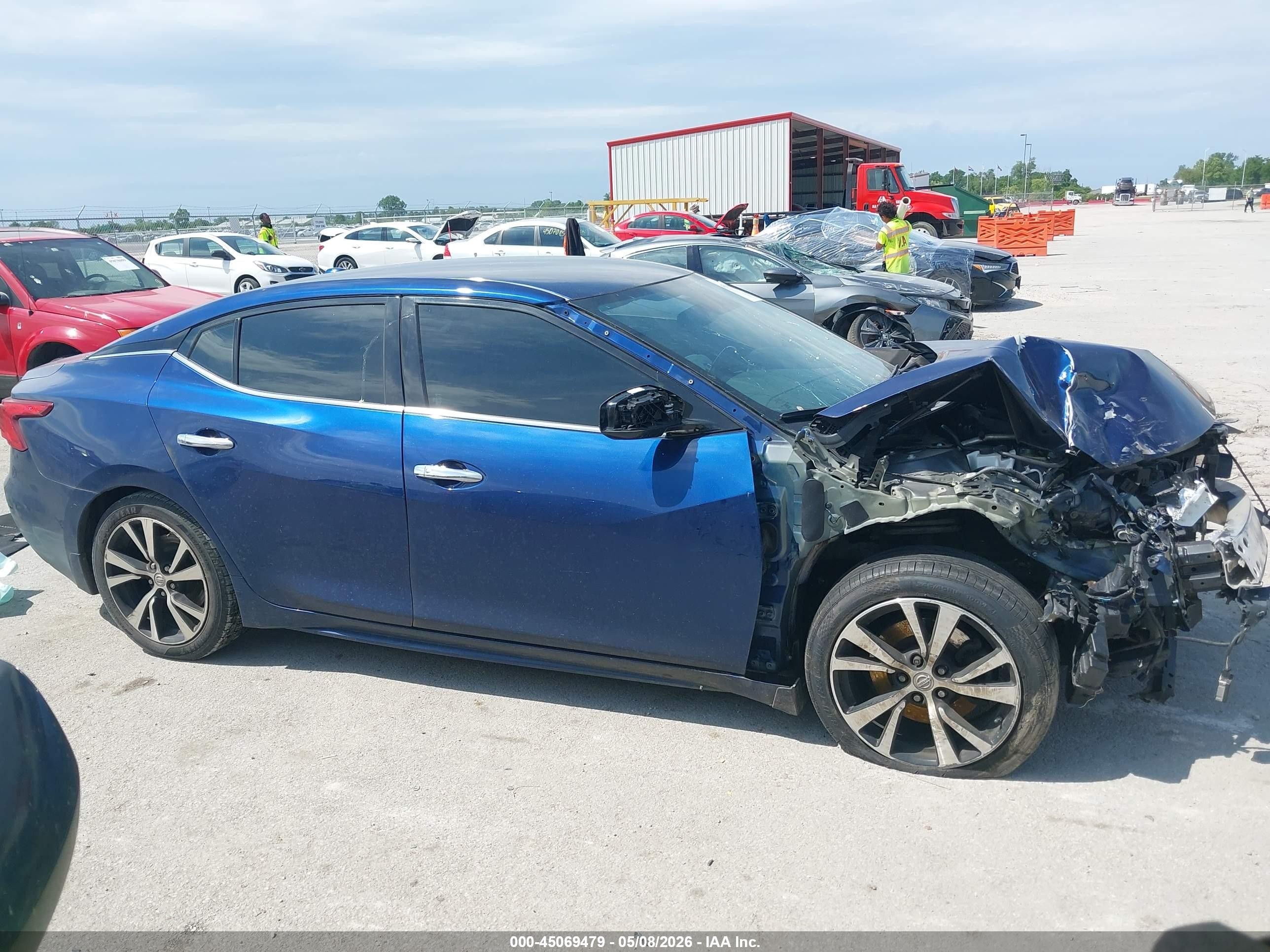 2018 Nissan Maxima 3.5 S Синий vin: 1N4AA6AP2JC409591