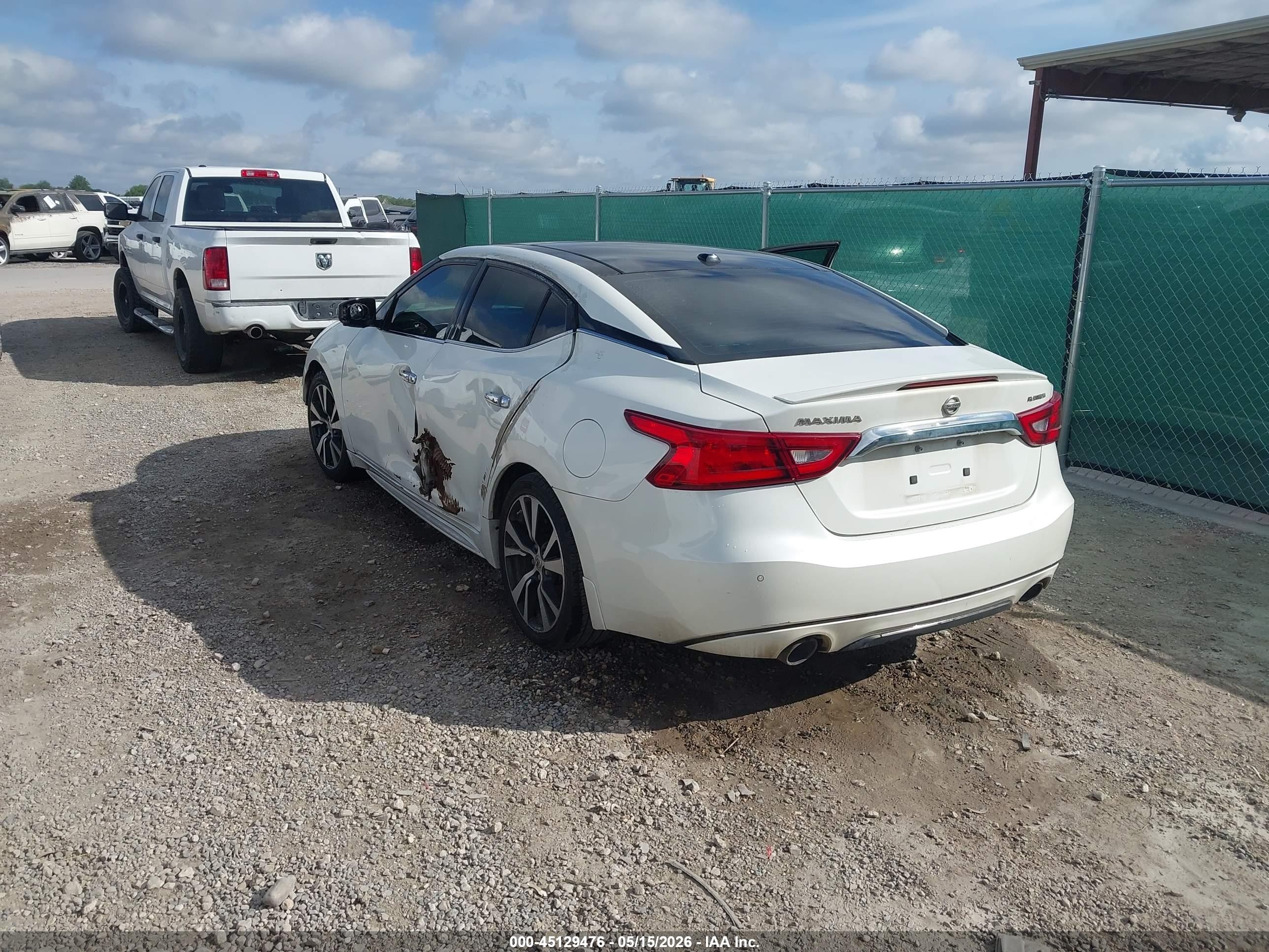 2016 Nissan Maxima 3.5 Platinum White vin: 1N4AA6AP3GC904083