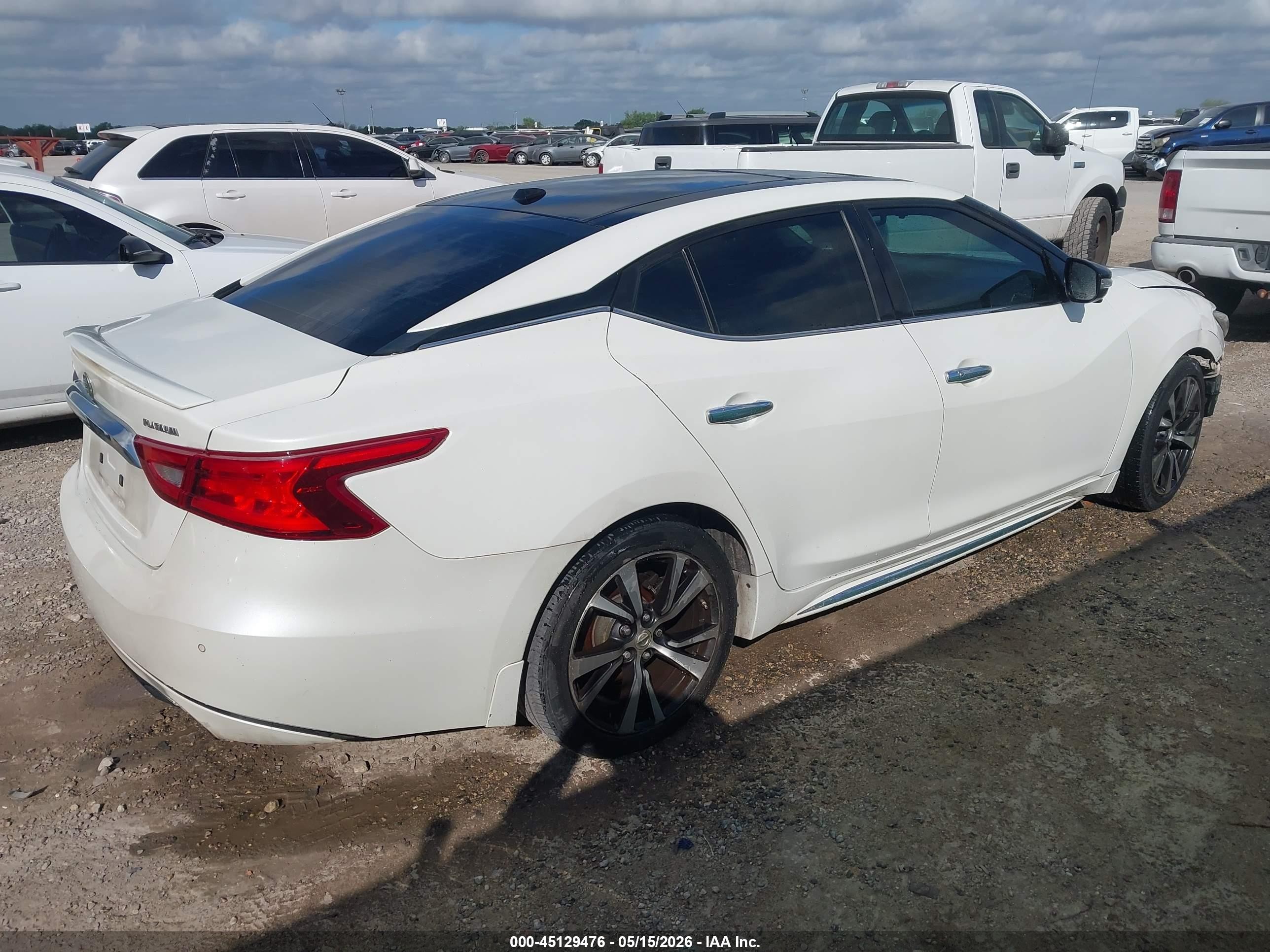 2016 Nissan Maxima 3.5 Platinum White vin: 1N4AA6AP3GC904083