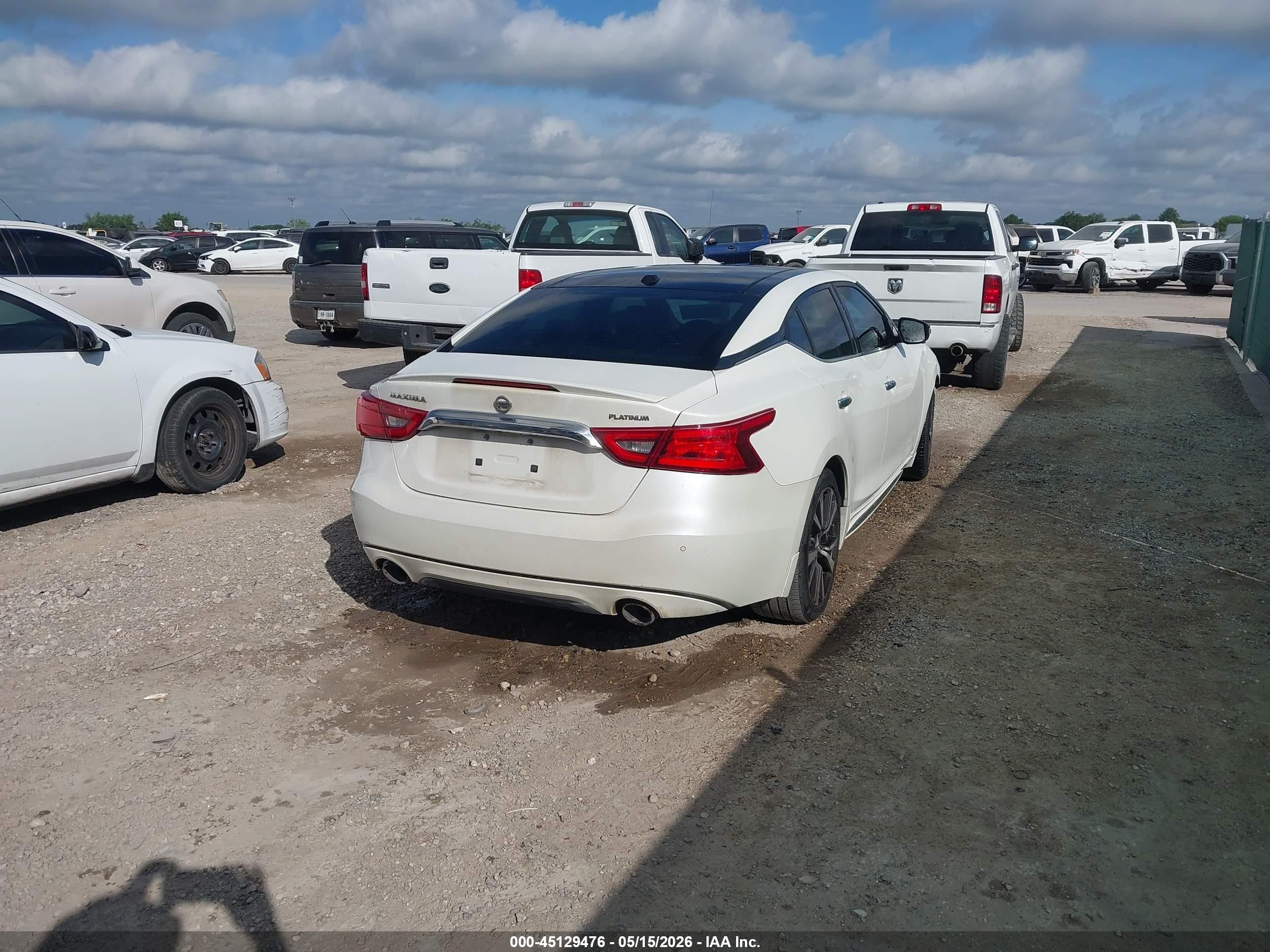 2016 Nissan Maxima 3.5 Platinum White vin: 1N4AA6AP3GC904083