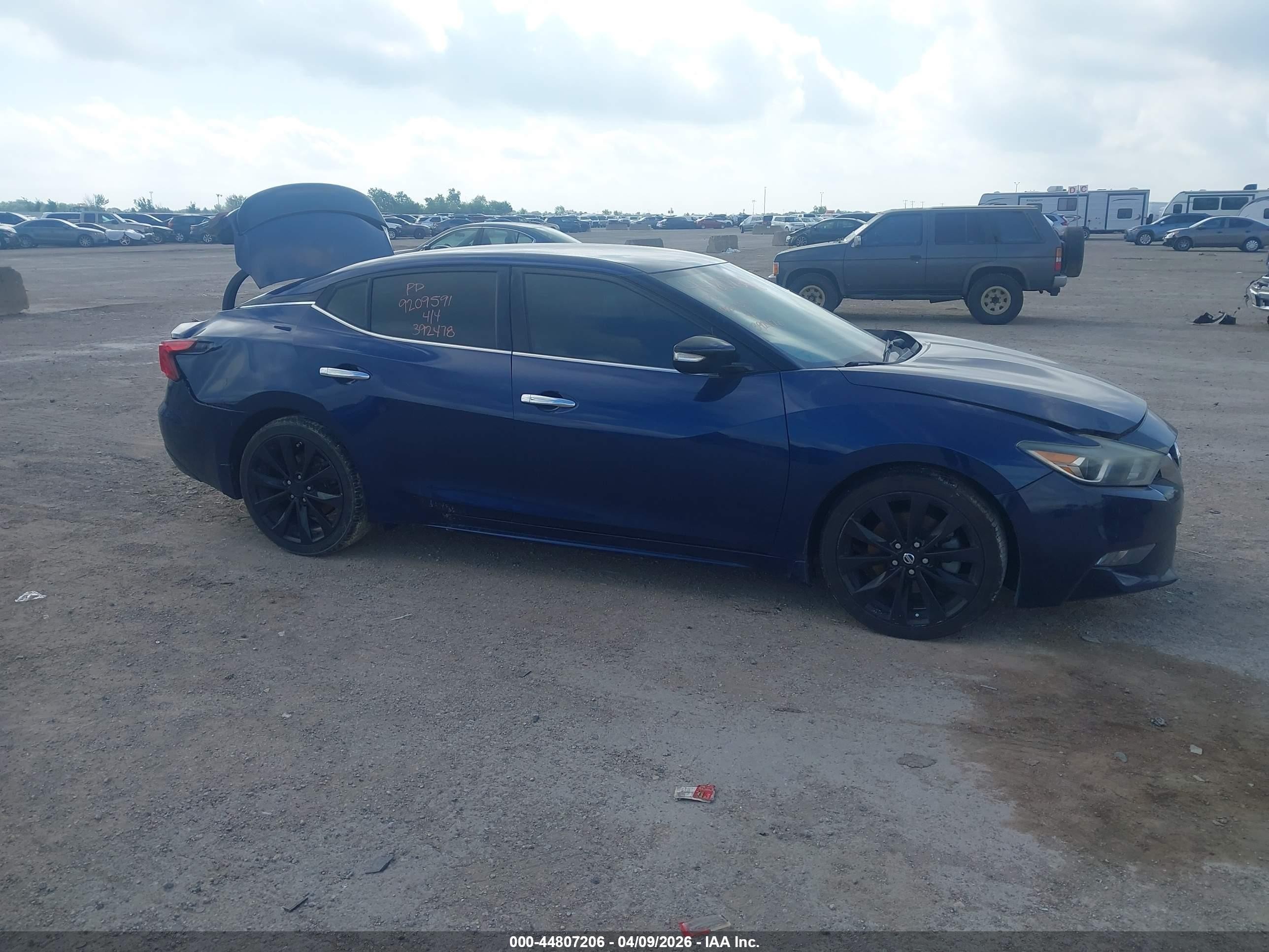2017 Nissan Maxima 3.5 Sr Blue vin: 1N4AA6AP4HC392478
