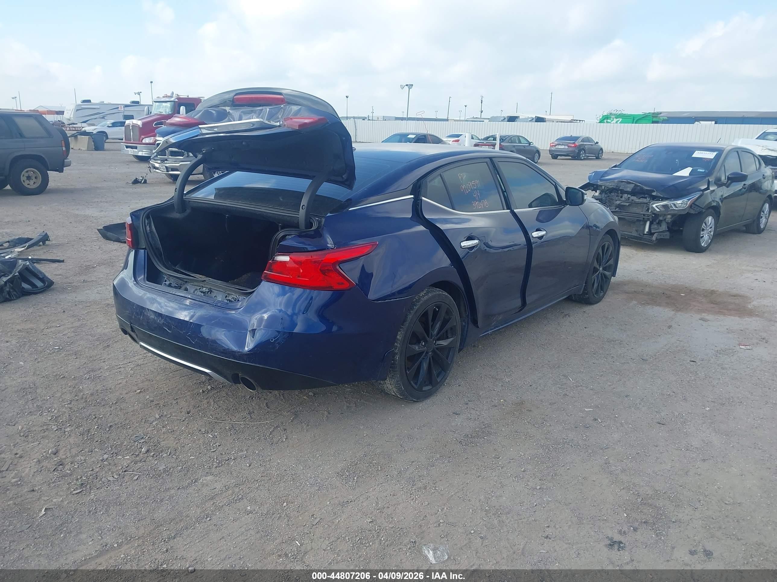 2017 Nissan Maxima 3.5 Sr Blue vin: 1N4AA6AP4HC392478