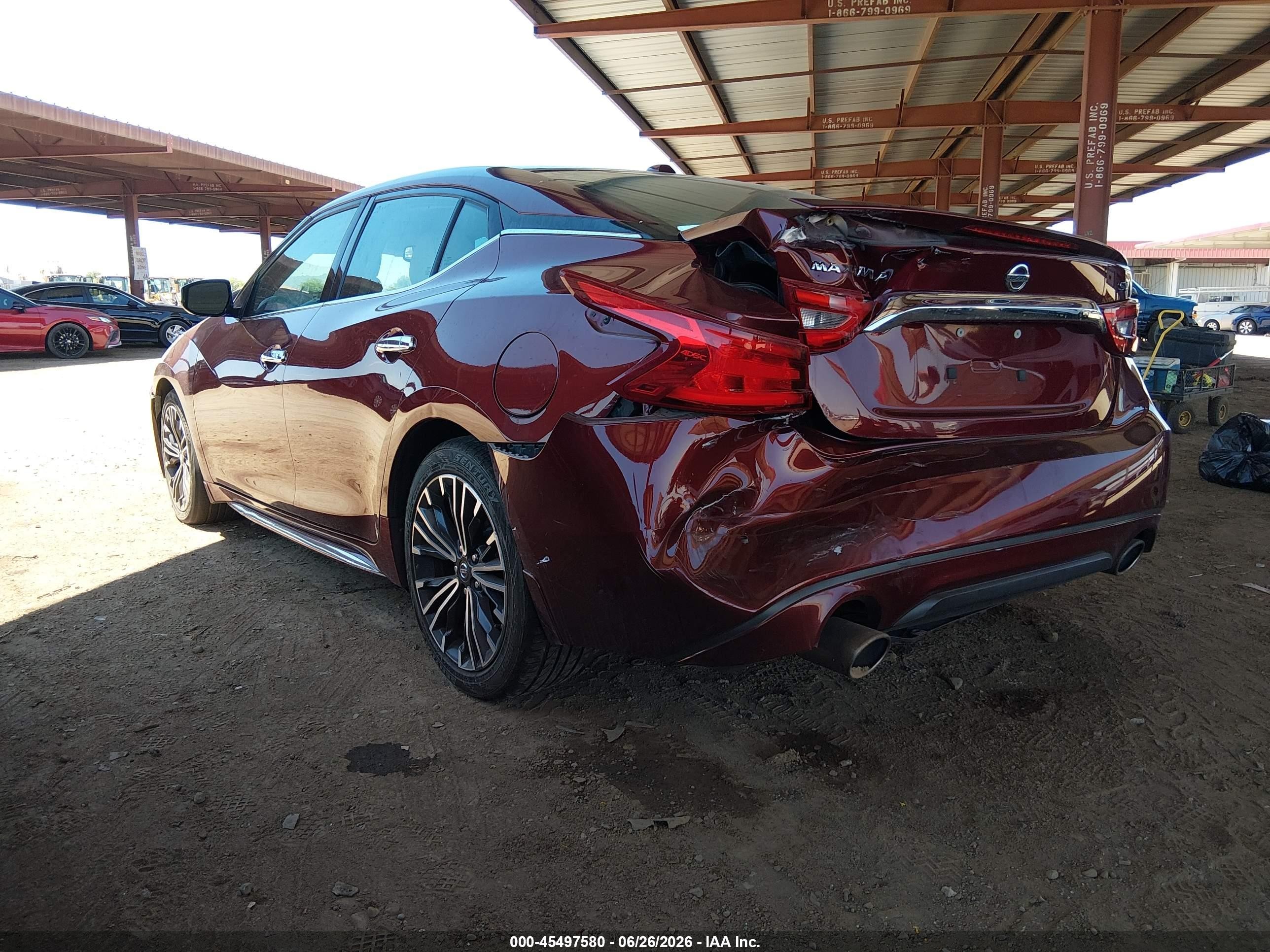 2017 Nissan Maxima 3.5 Sv Burgundy vin: 1N4AA6AP4HC394571
