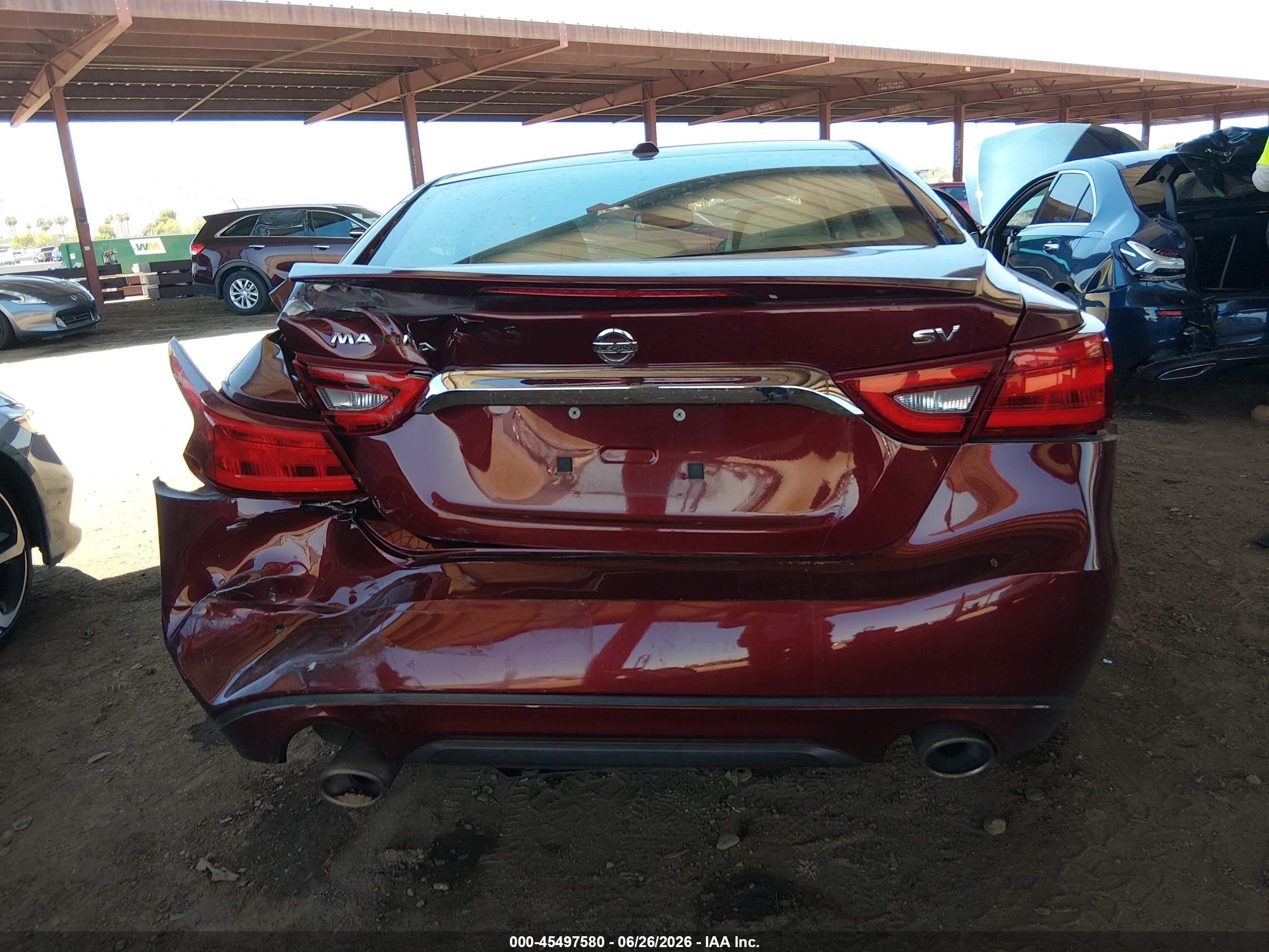 2017 Nissan Maxima 3.5 Sv Burgundy vin: 1N4AA6AP4HC394571