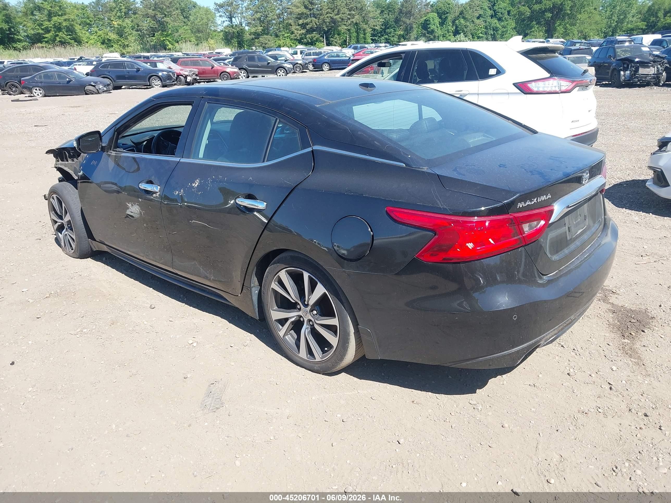 2016 Nissan Maxima 3.5 Sl Black vin: 1N4AA6AP5GC379544