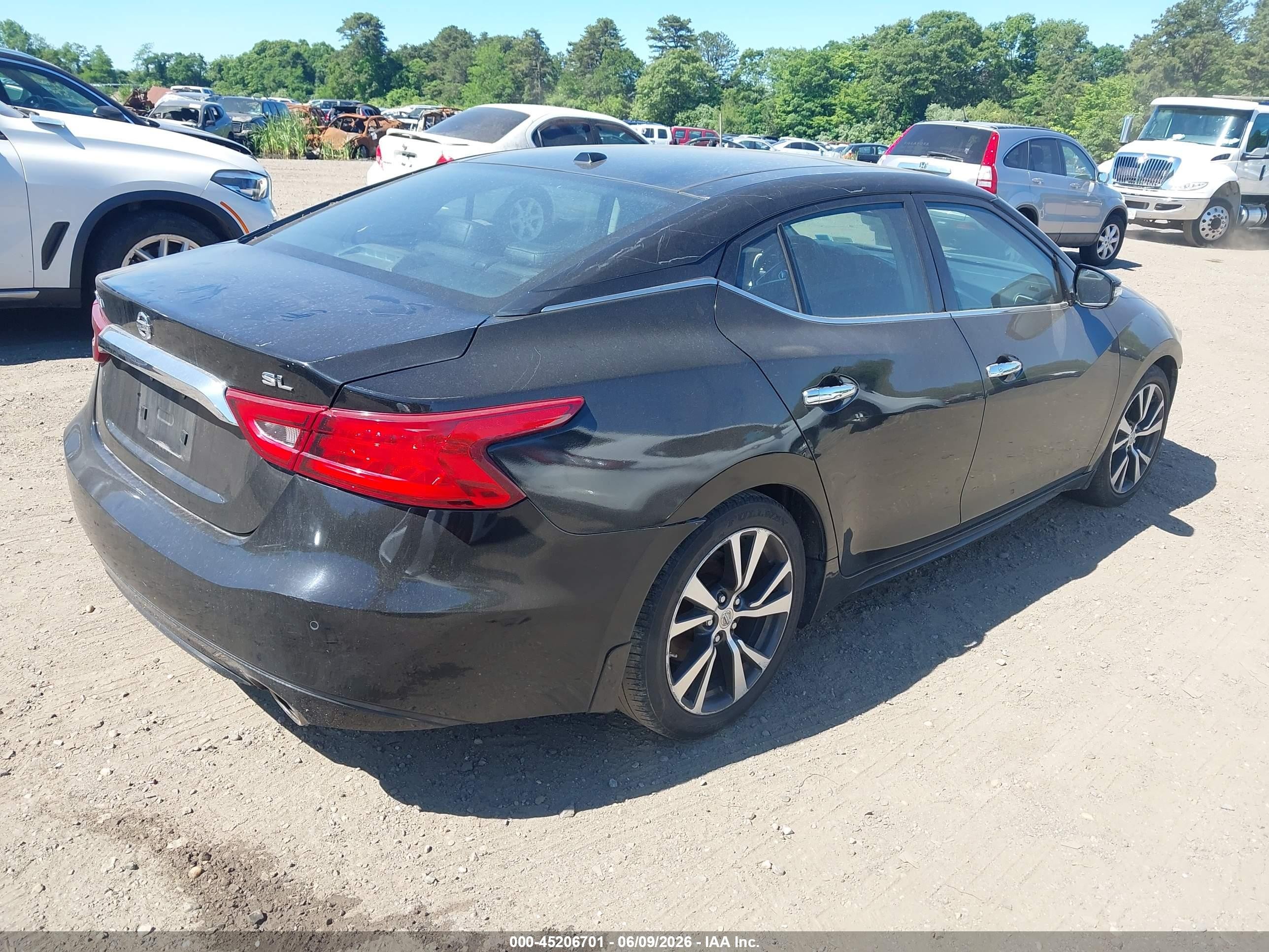 2016 Nissan Maxima 3.5 Sl Black vin: 1N4AA6AP5GC379544