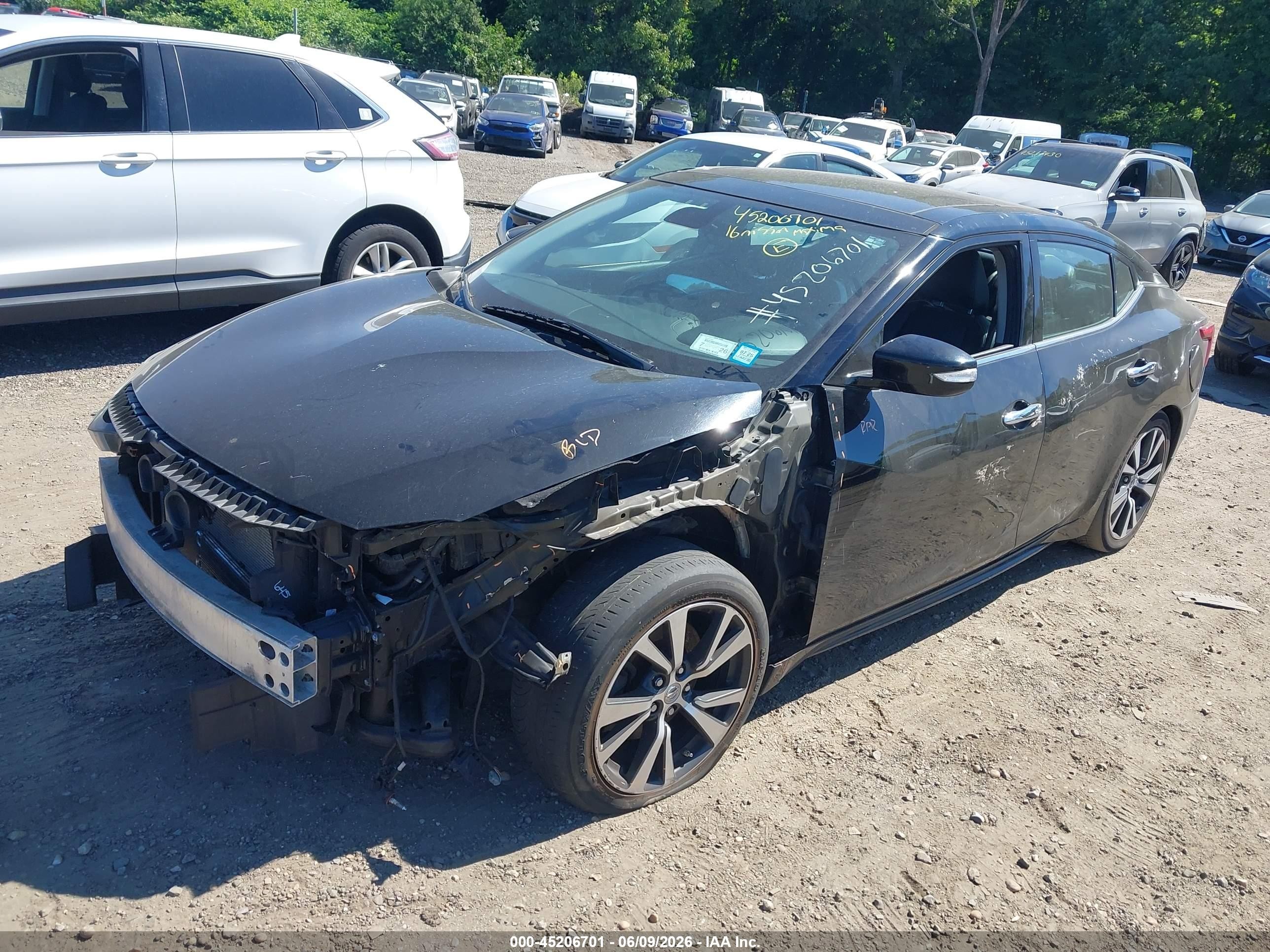 2016 Nissan Maxima 3.5 Sl Black vin: 1N4AA6AP5GC379544