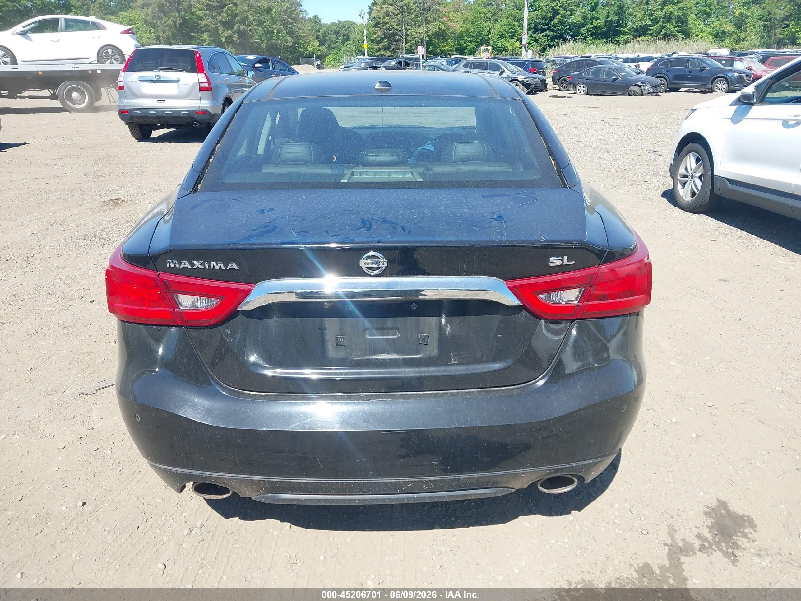 2016 Nissan Maxima 3.5 Sl Black vin: 1N4AA6AP5GC379544