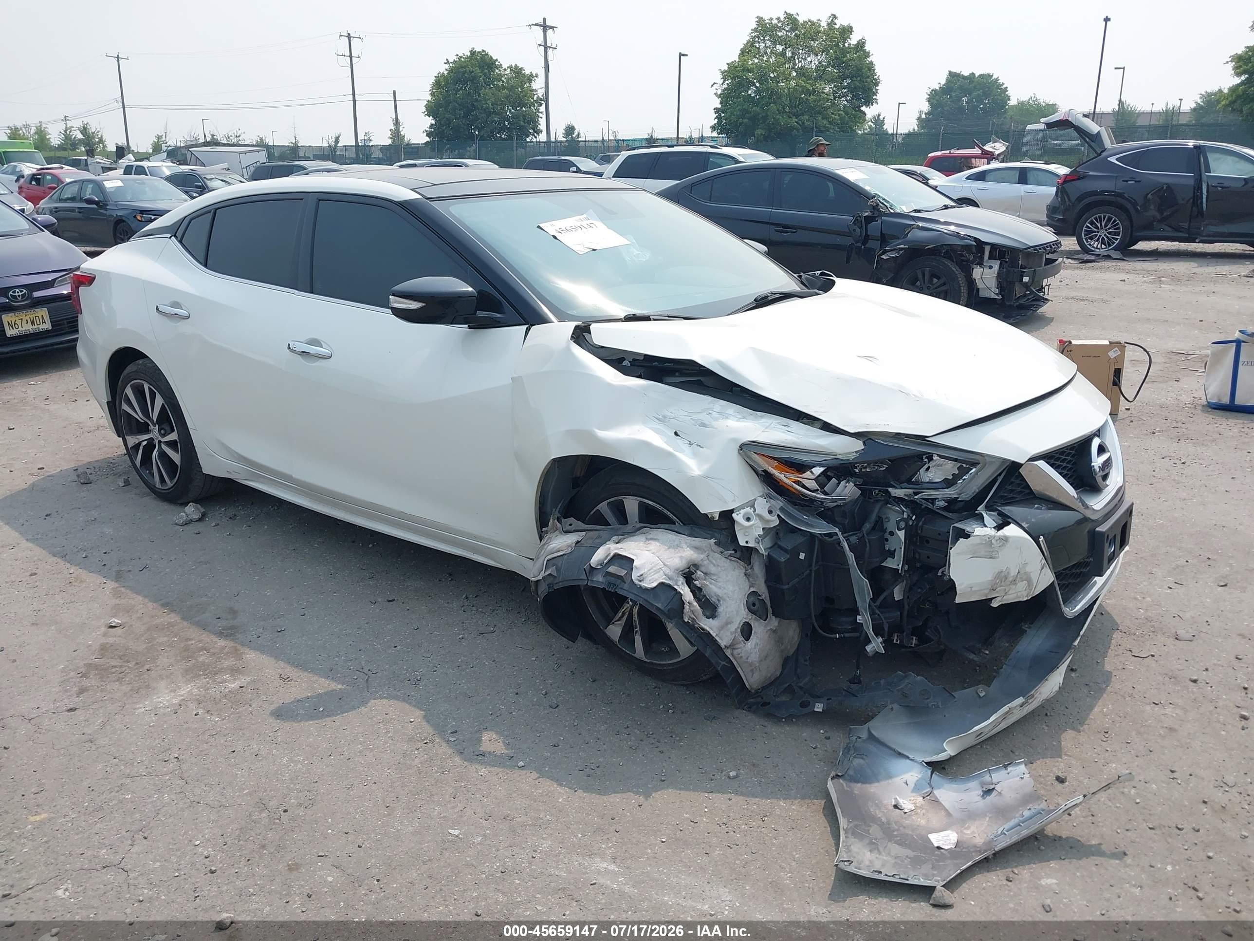 2017 Nissan Maxima 3.5 Sl White vin: 1N4AA6AP5HC391498