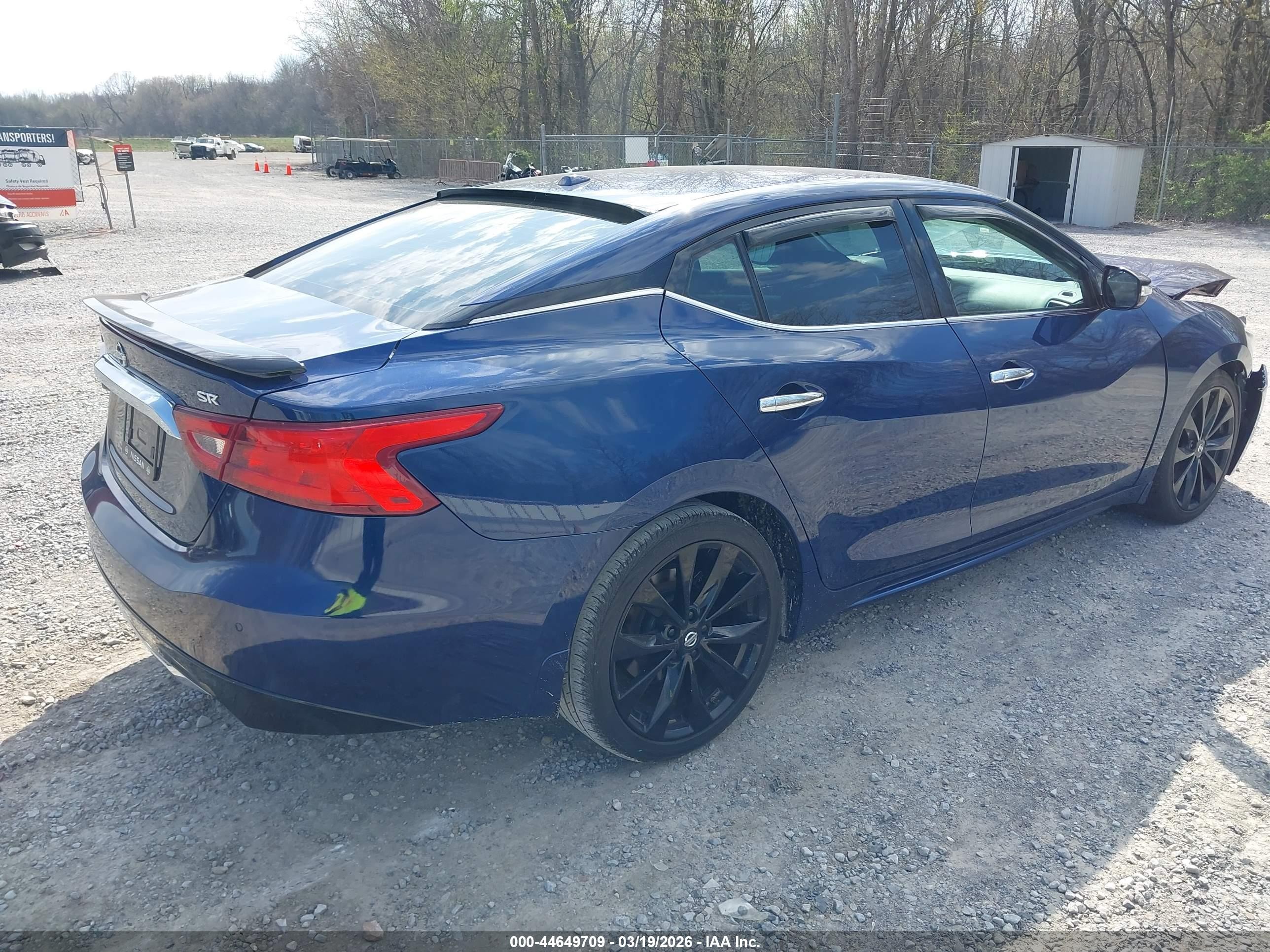 2017 Nissan Maxima 3.5 Sr Blue vin: 1N4AA6AP6HC366836