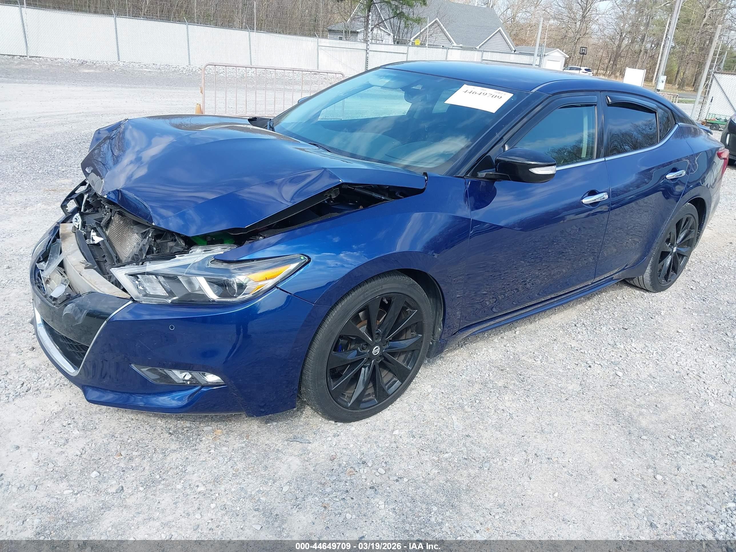 2017 Nissan Maxima 3.5 Sr Blue vin: 1N4AA6AP6HC366836