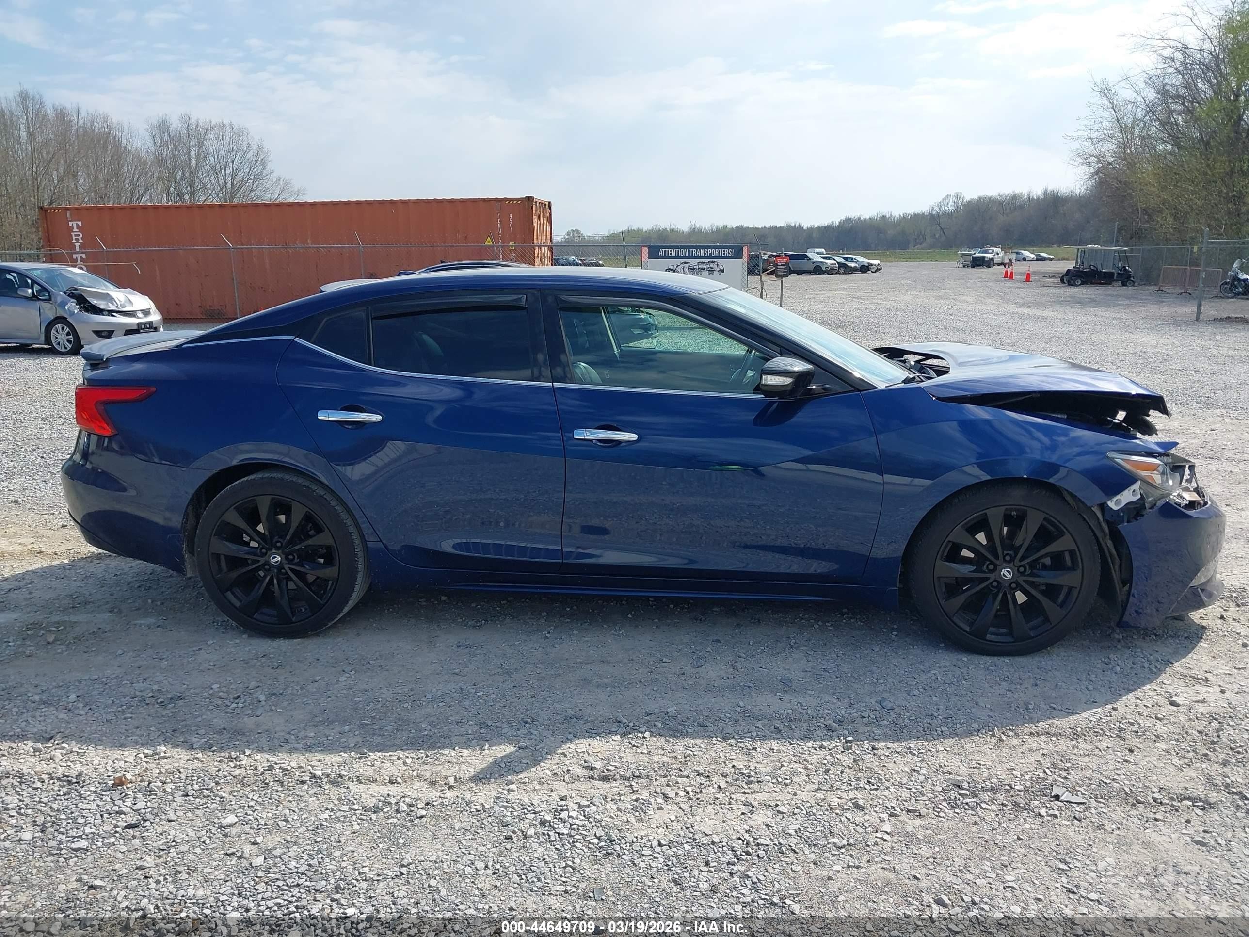 2017 Nissan Maxima 3.5 Sr Blue vin: 1N4AA6AP6HC366836