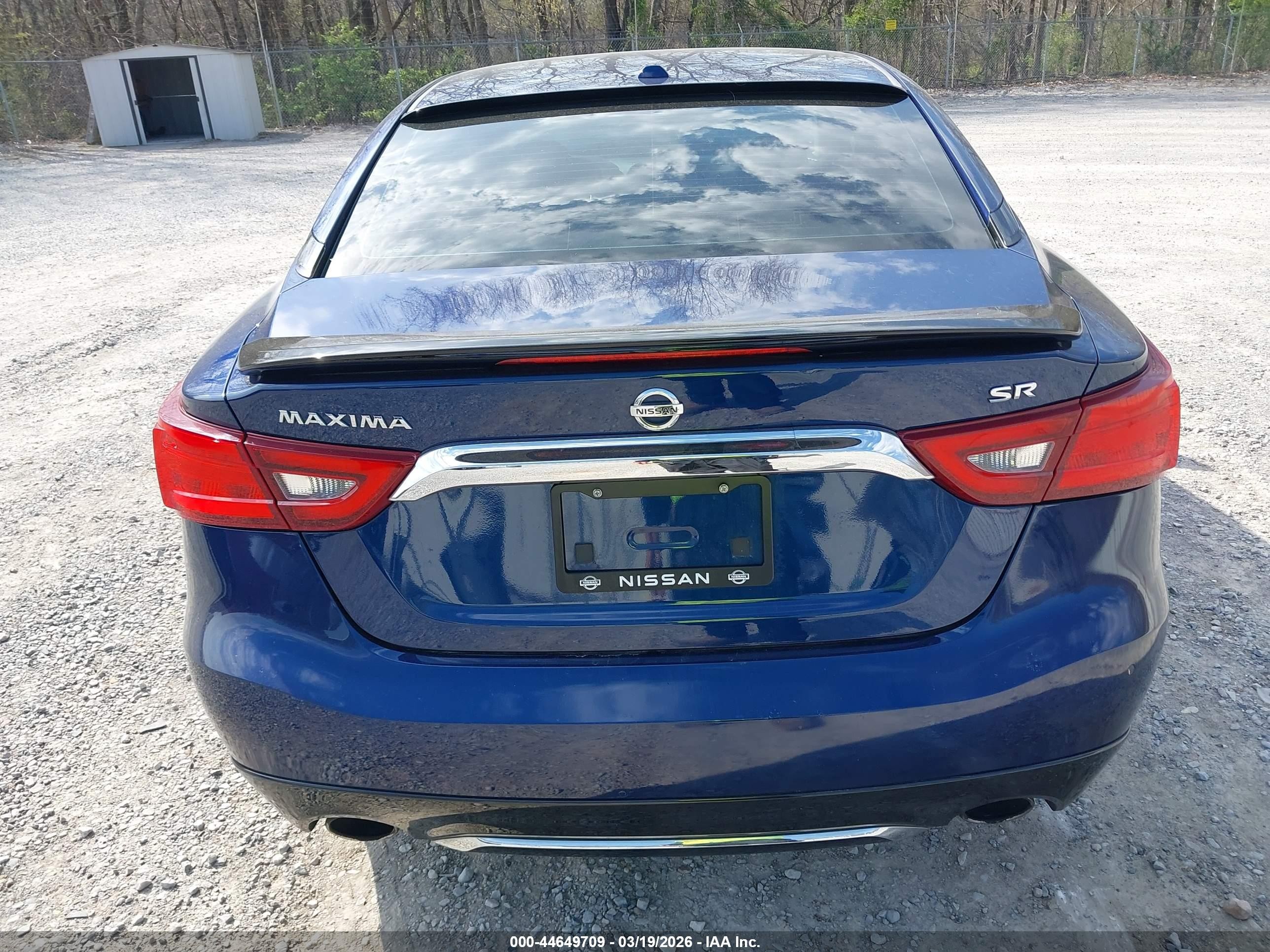 2017 Nissan Maxima 3.5 Sr Blue vin: 1N4AA6AP6HC366836