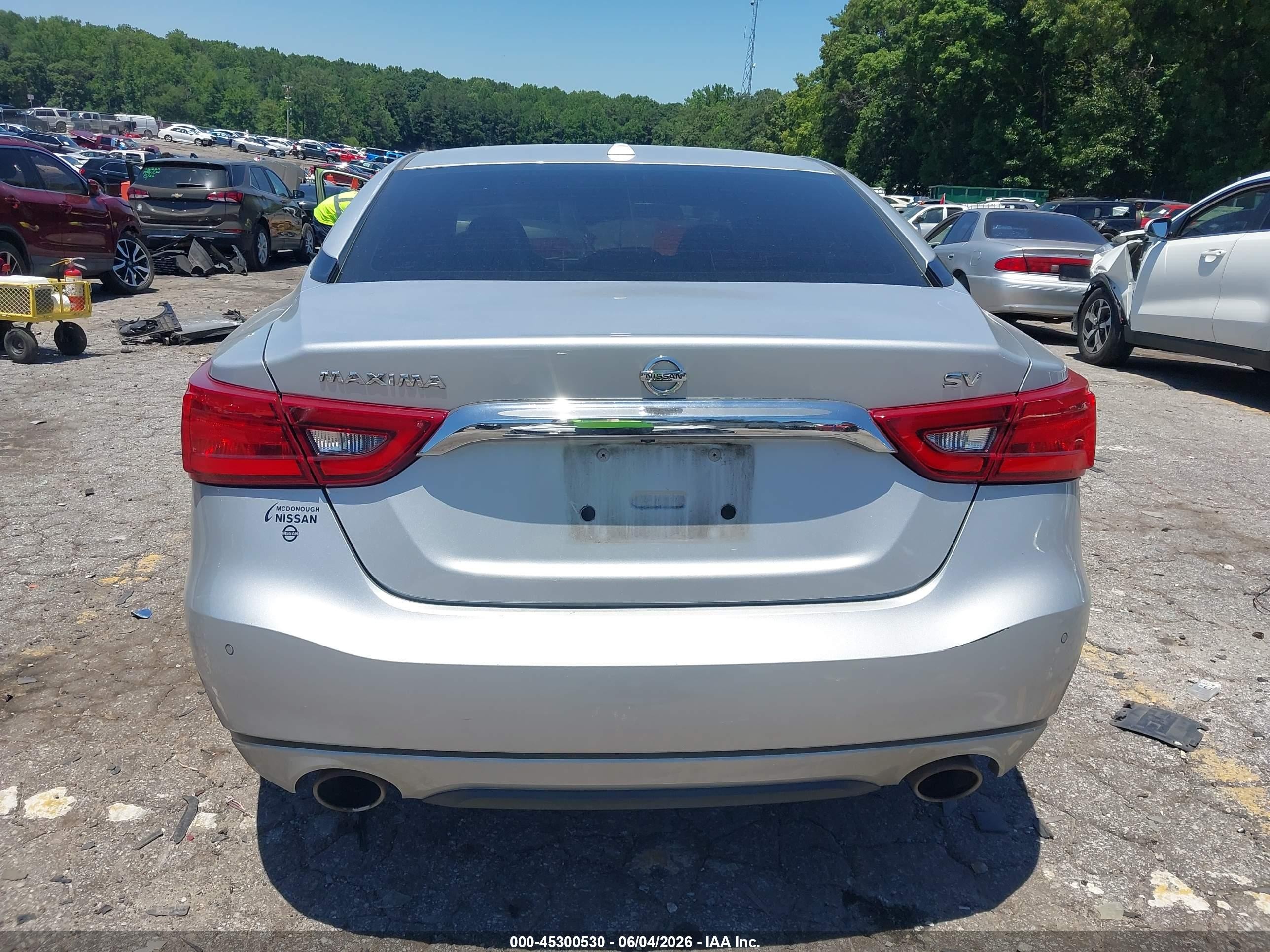 2018 Nissan Maxima 3.5 Sv Серебряный vin: 1N4AA6AP7JC390858
