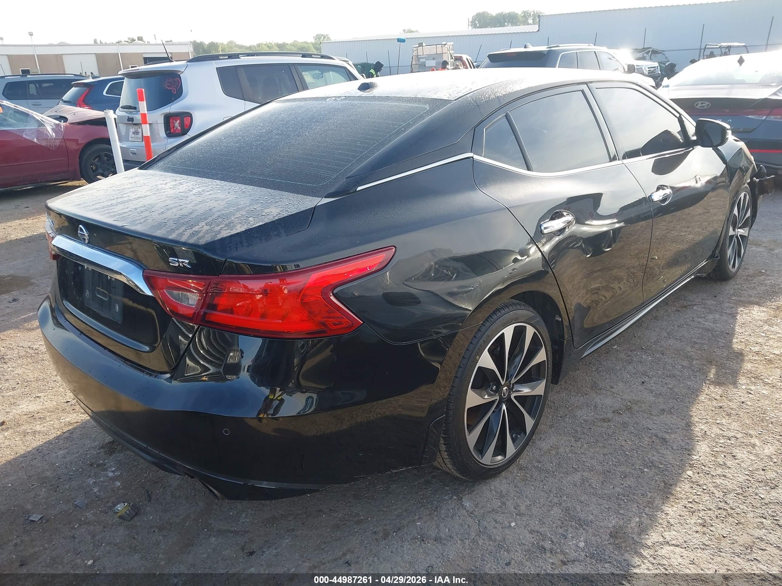2017 Nissan Maxima 3.5 Sr Black vin: 1N4AA6AP8HC445487