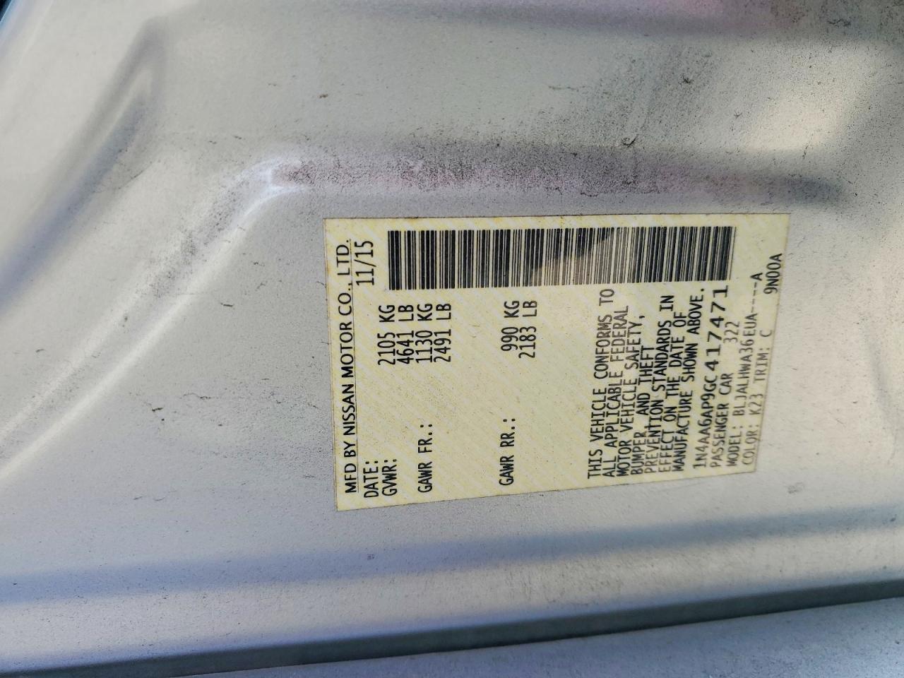 2016 Nissan Maxima Platinum Silver vin: 1N4AA6AP9GC417471