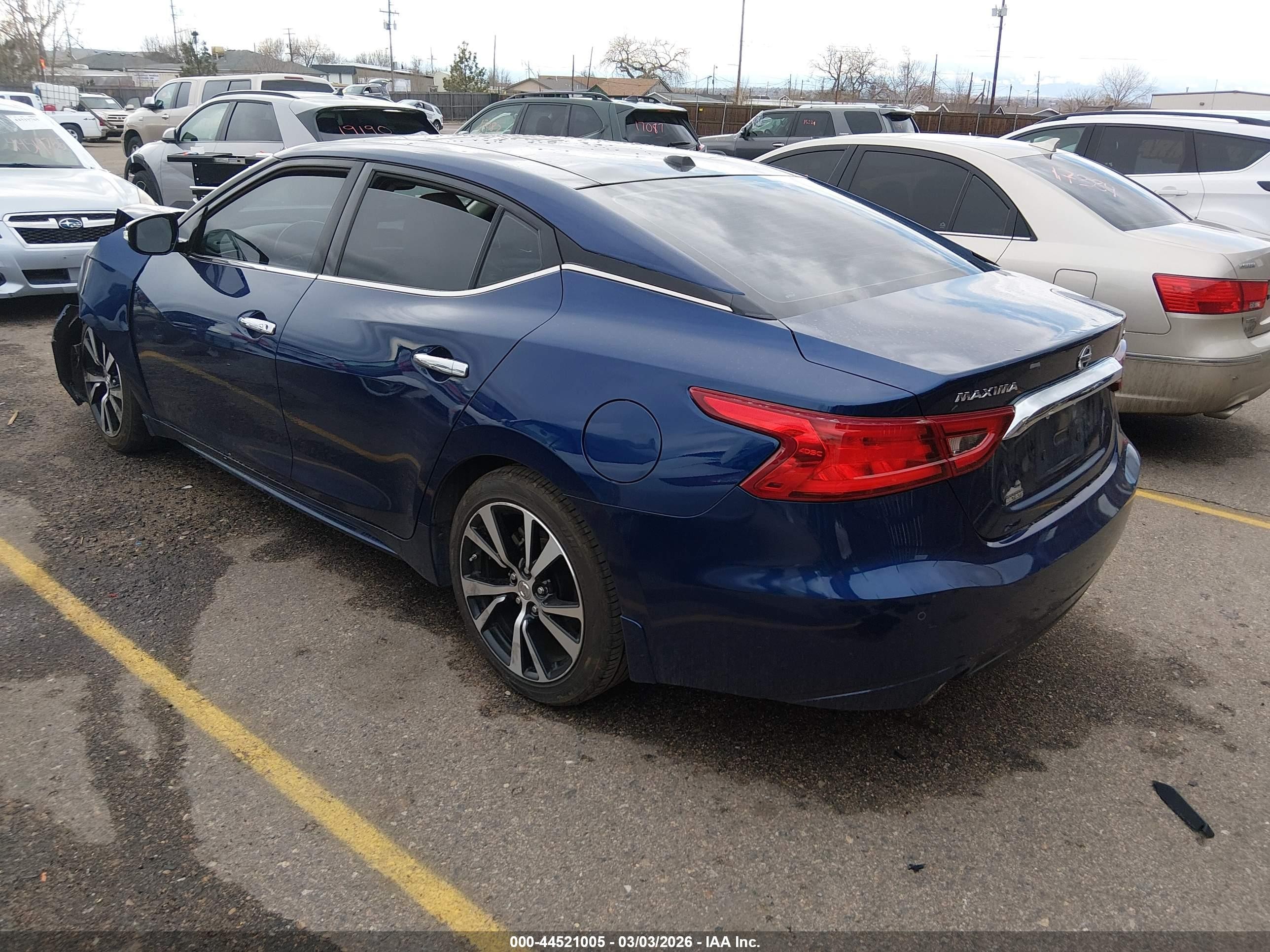 2017 Nissan Maxima 3.5 Sl Blue vin: 1N4AA6APXHC452067
