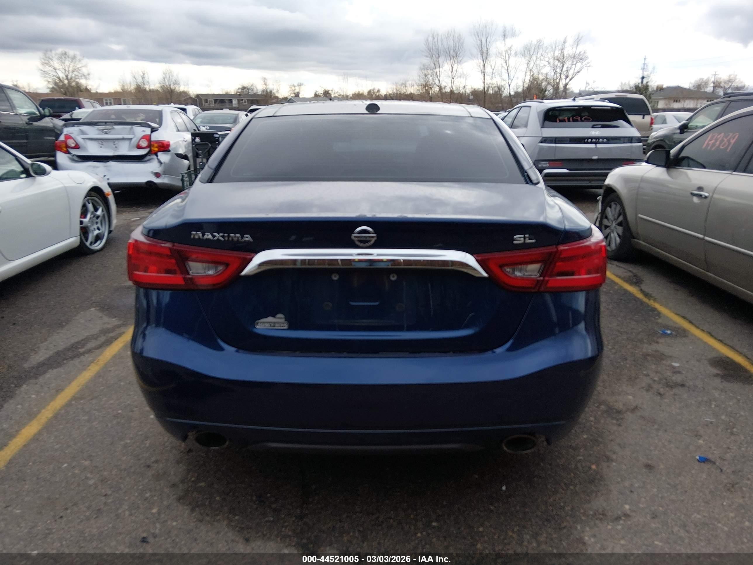 2017 Nissan Maxima 3.5 Sl Blue vin: 1N4AA6APXHC452067