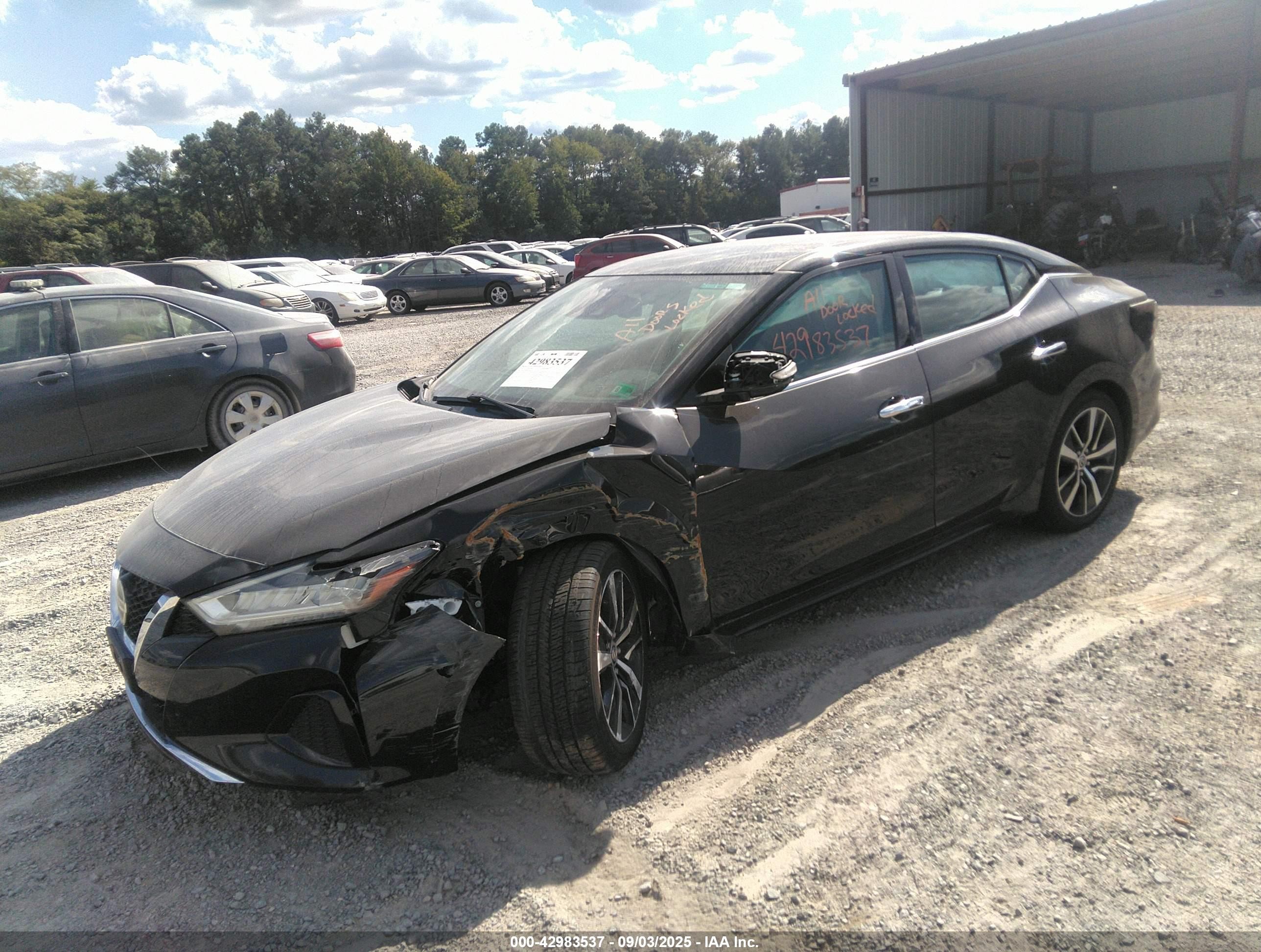 2021 Nissan Maxima Sv Xtronic Cvt Черный vin: 1N4AA6CV5MC509829