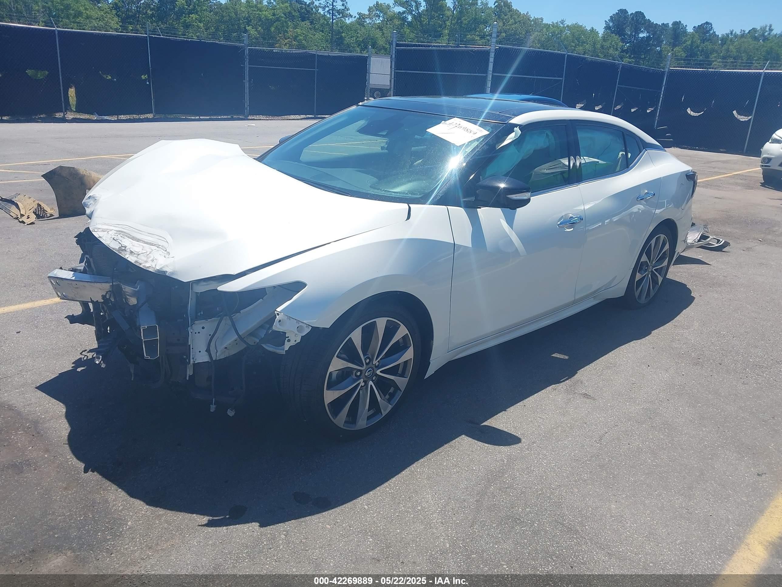 2022 Nissan Maxima Platinum Xtronic Cvt White vin: 1N4AA6FV1NC508044