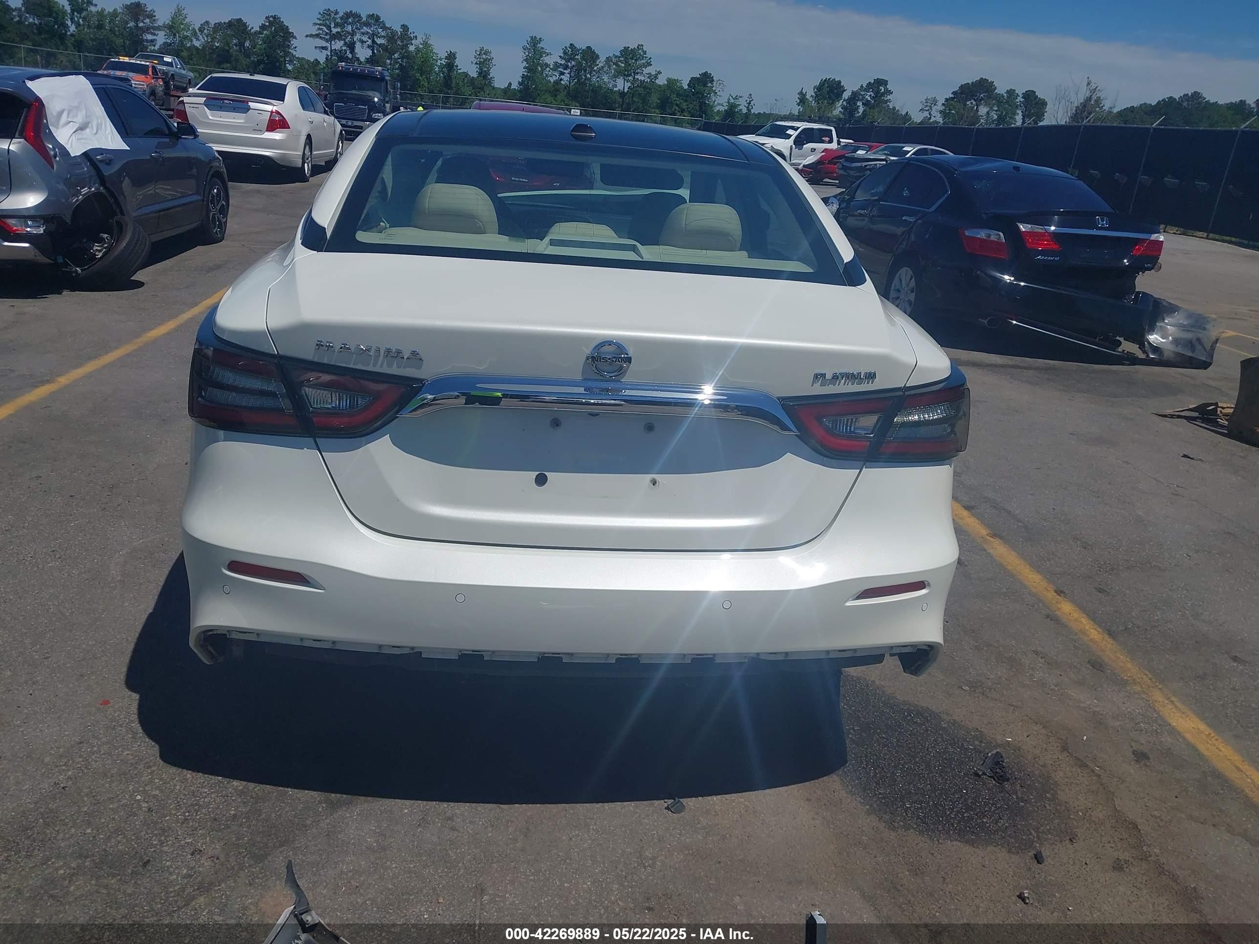 2022 Nissan Maxima Platinum Xtronic Cvt White vin: 1N4AA6FV1NC508044