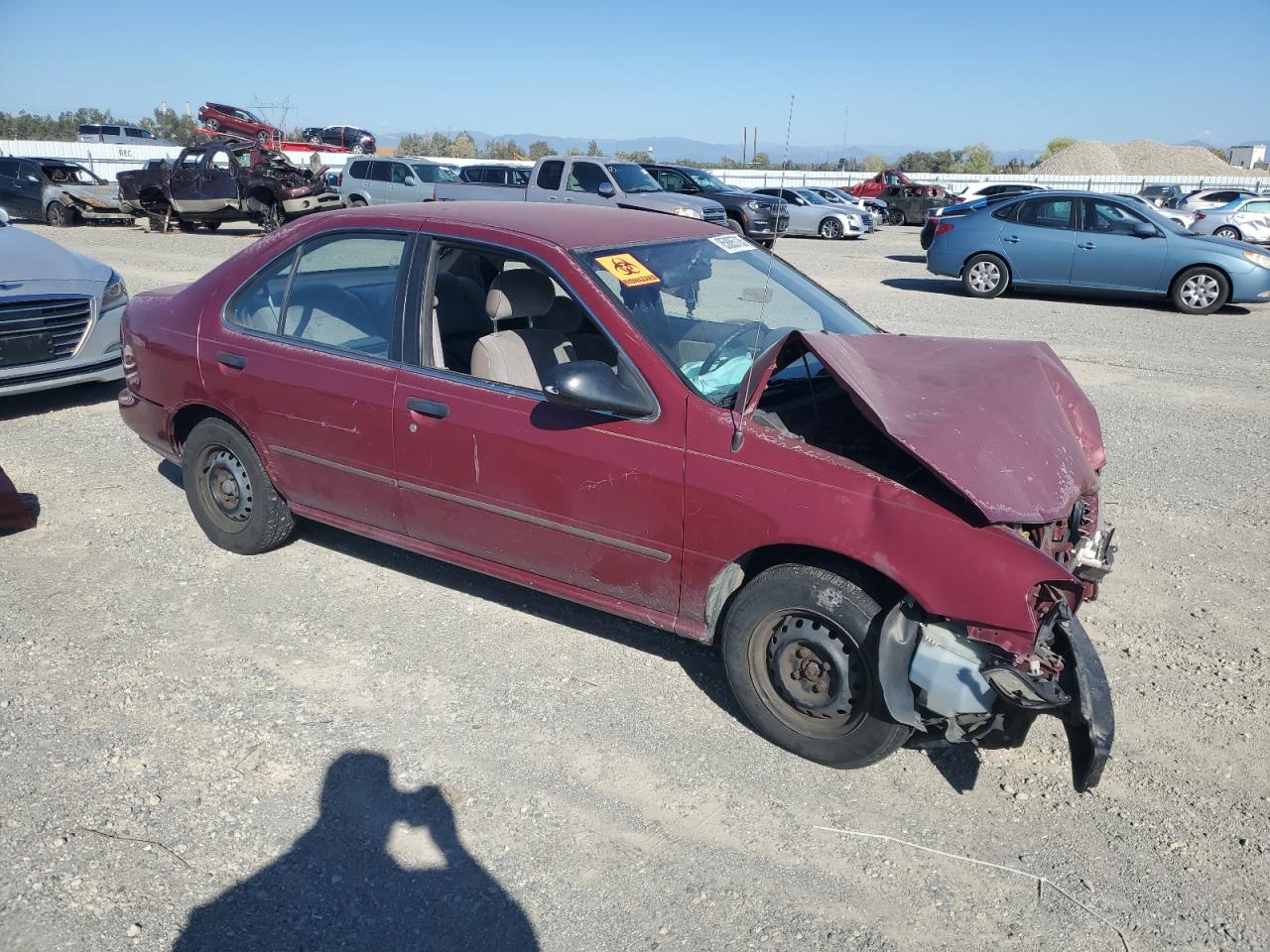 1997 Nissan Sentra Base Maroon vin: 1N4AB41D0VC751439