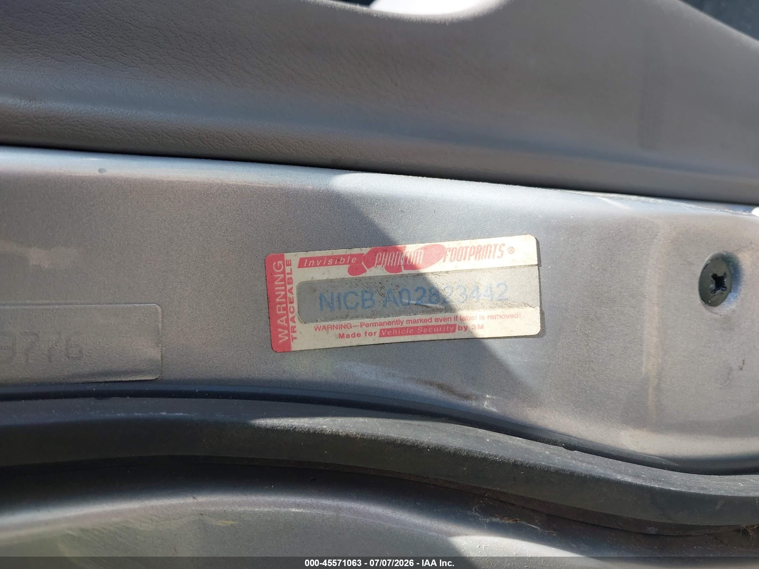 1998 Nissan Sentra Gle/gxe/xe Silver vin: 1N4AB41D1WC730309