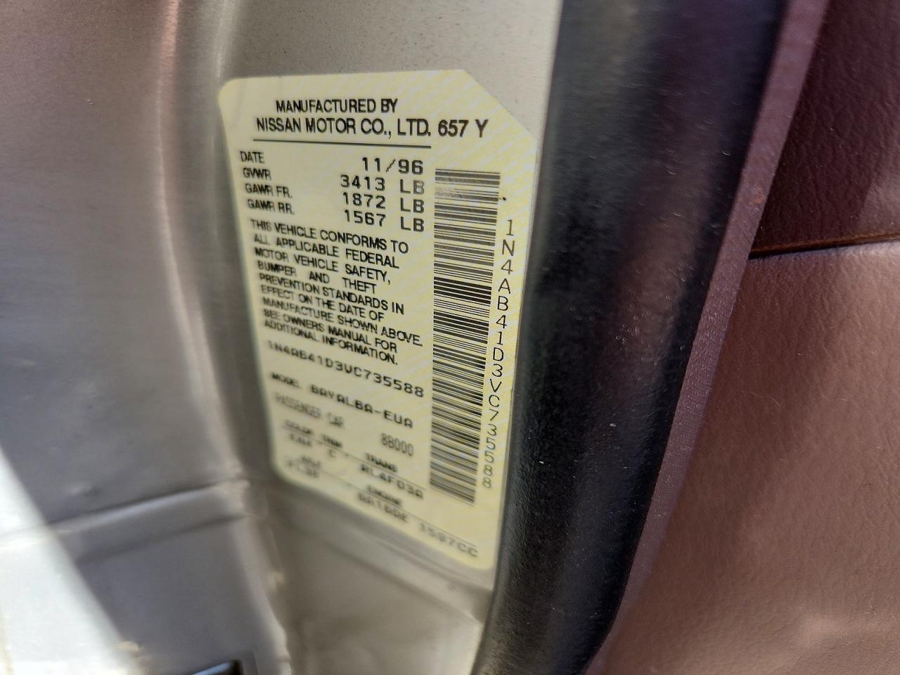 1997 Nissan Sentra Base Серебряный vin: 1N4AB41D3VC735588