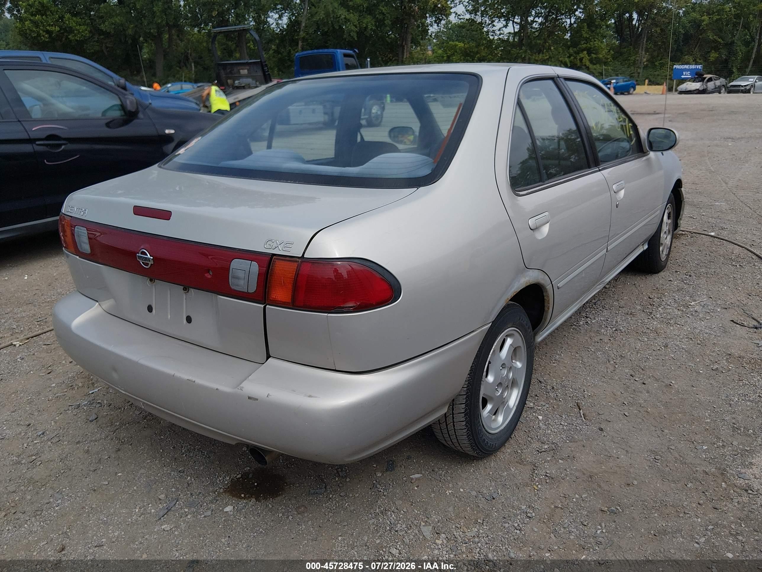 1999 Nissan Sentra Gxe/xe Gray vin: 1N4AB41D4XC705583