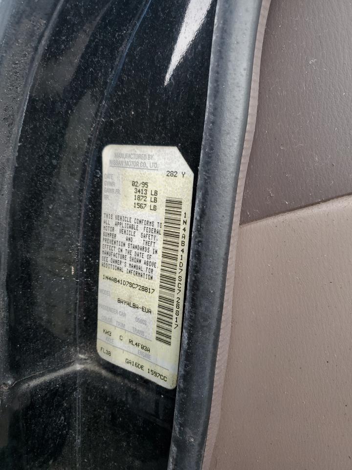 1995 Nissan Sentra Base Black vin: 1N4AB41D7SC728817