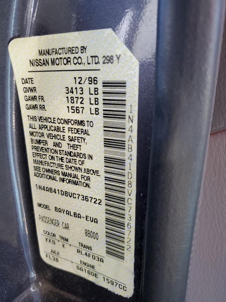 1997 Nissan Sentra Base Gray vin: 1N4AB41D8VC736722