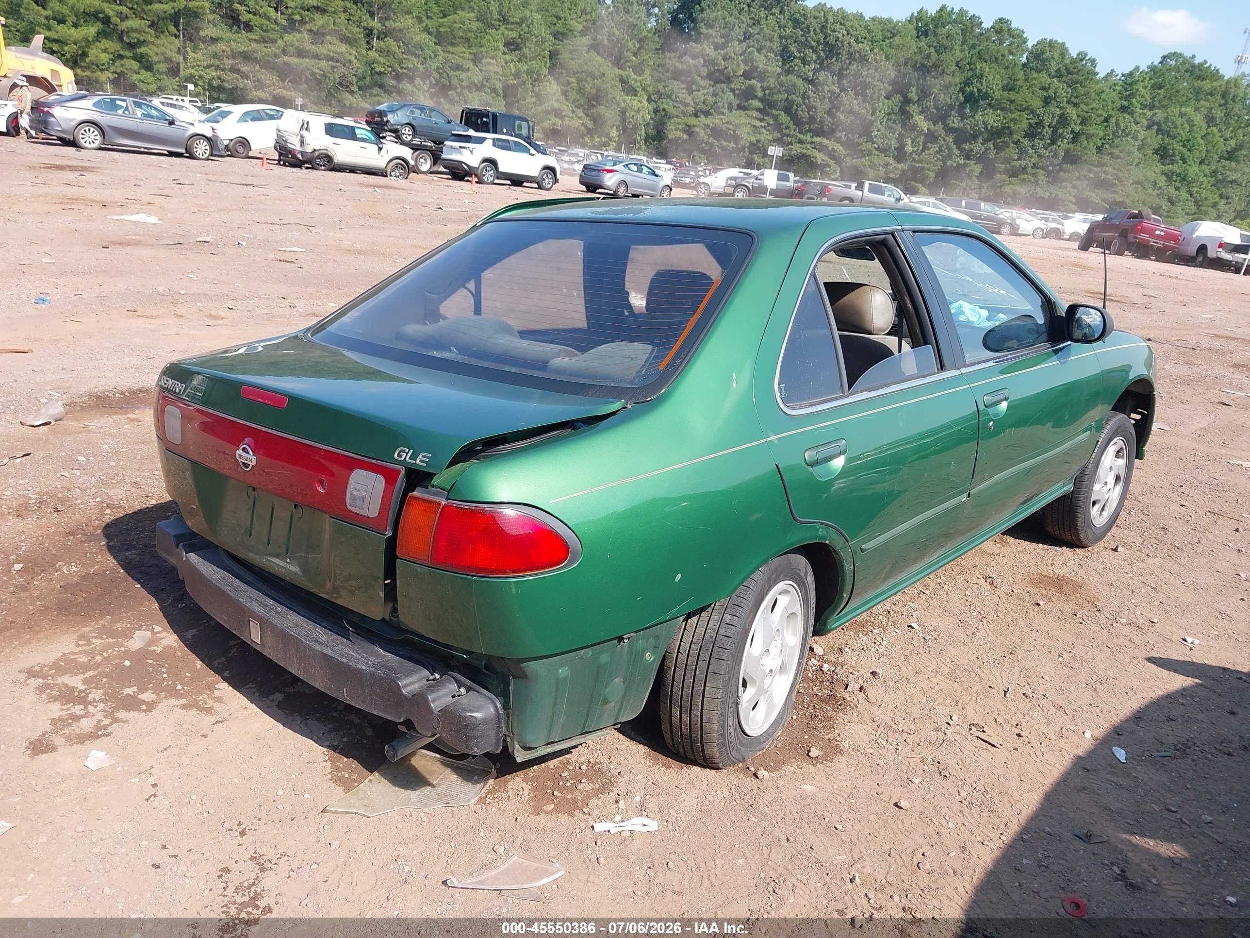 1998 Nissan Sentra Gle/gxe/xe Зеленый vin: 1N4AB41D9WC718005