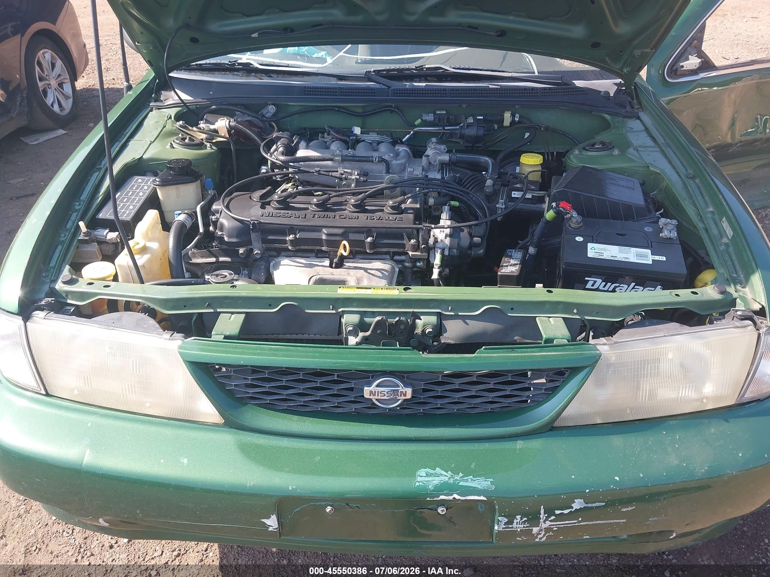 1998 Nissan Sentra Gle/gxe/xe Зеленый vin: 1N4AB41D9WC718005