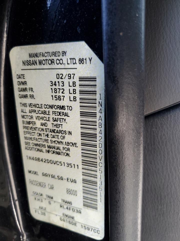 1997 Nissan 200sx Base Black vin: 1N4AB42D0VC513511