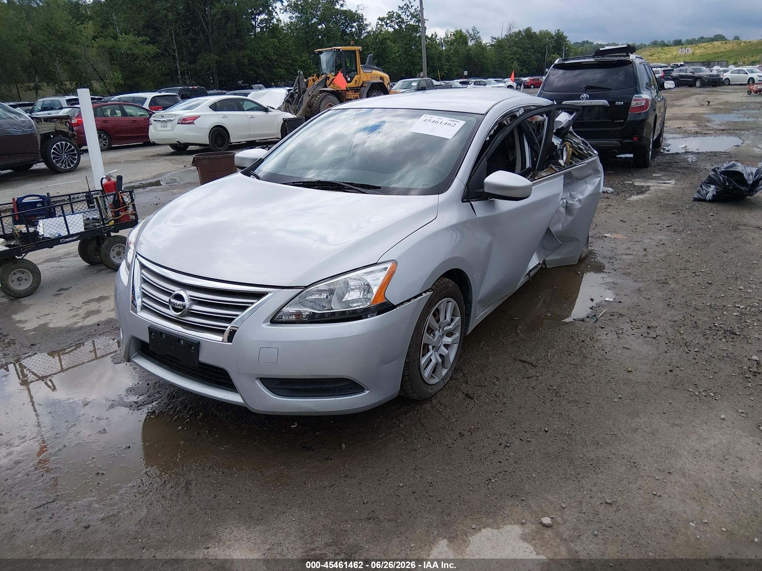 2014 Nissan Sentra Sv Серебряный vin: 1N4AB7AP0EN850861