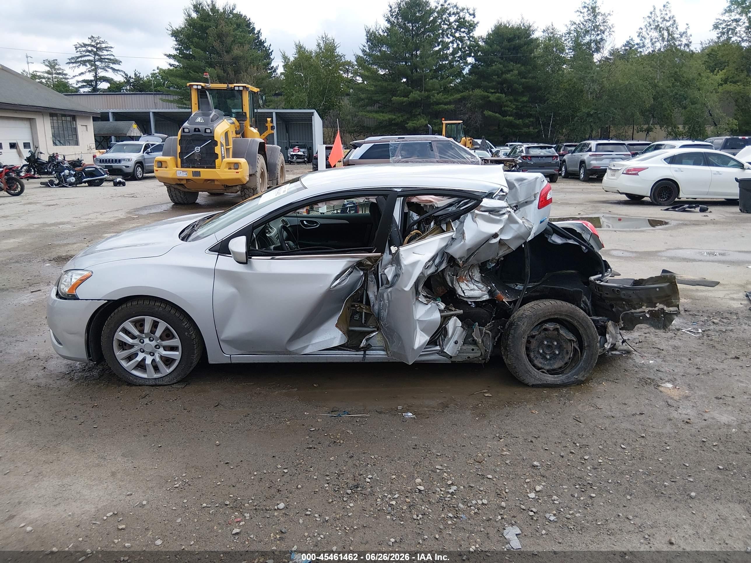 2014 Nissan Sentra Sv Серебряный vin: 1N4AB7AP0EN850861
