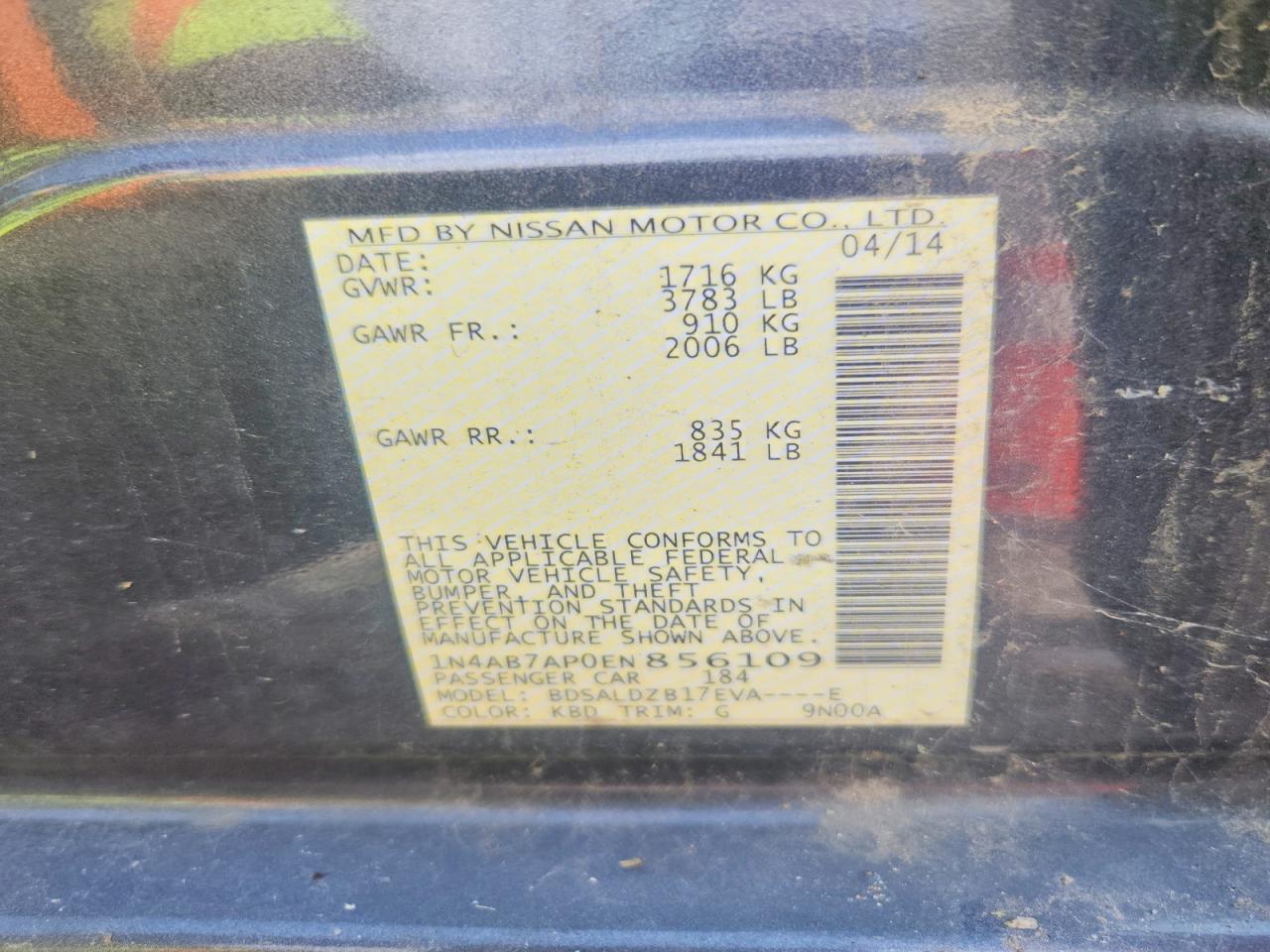 2014 Nissan Sentra Sv Gray vin: 1N4AB7AP0EN856109
