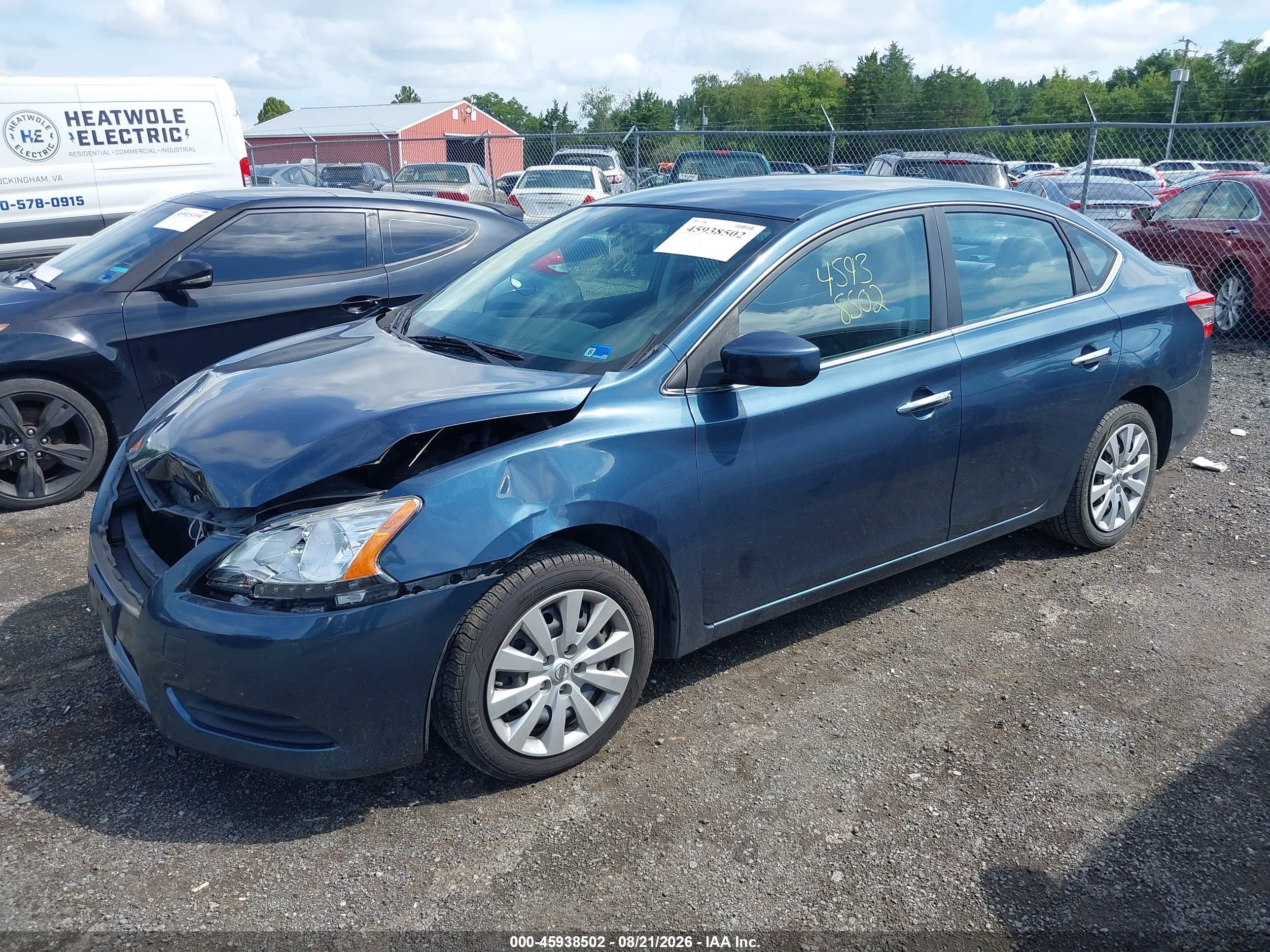 2013 Nissan Sentra Sv Синий vin: 1N4AB7AP3DN902935