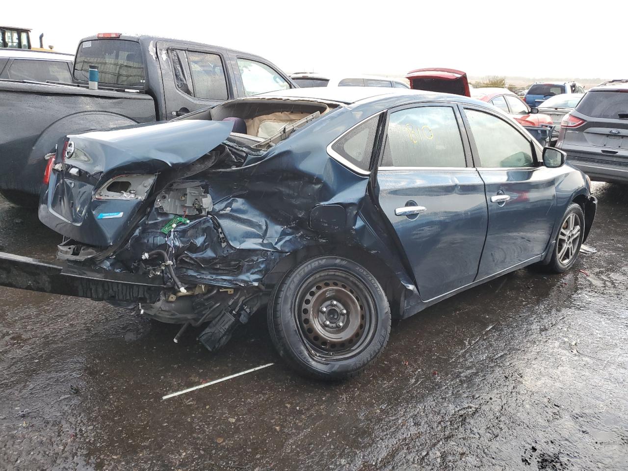 2014 Nissan Sentra S Blue vin: 1N4AB7AP3EN850496