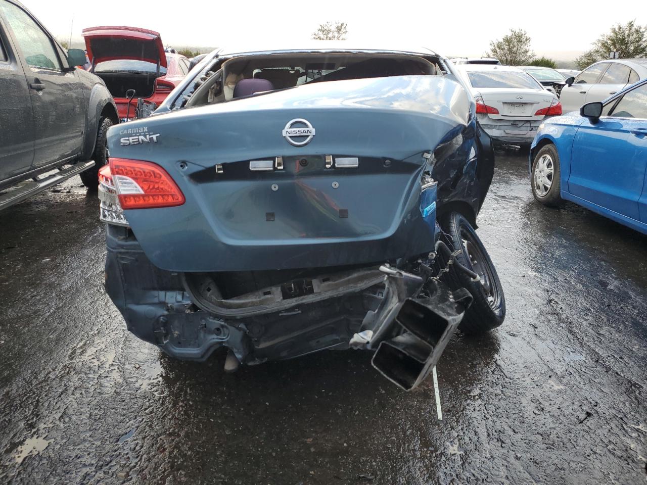2014 Nissan Sentra S Blue vin: 1N4AB7AP3EN850496