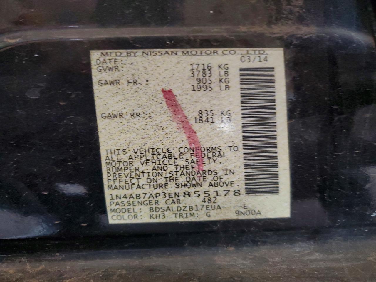 2014 Nissan Sentra S Black vin: 1N4AB7AP3EN855178