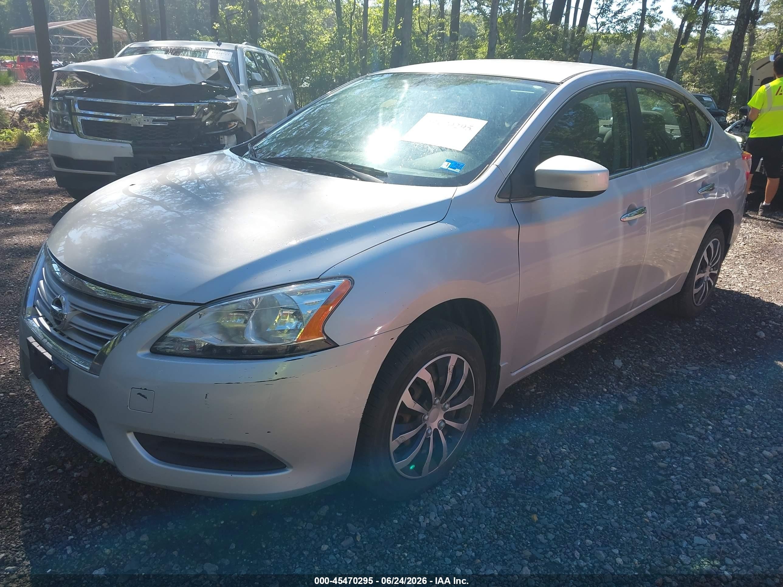 2014 Nissan Sentra Sv Silver vin: 1N4AB7AP3EN855908