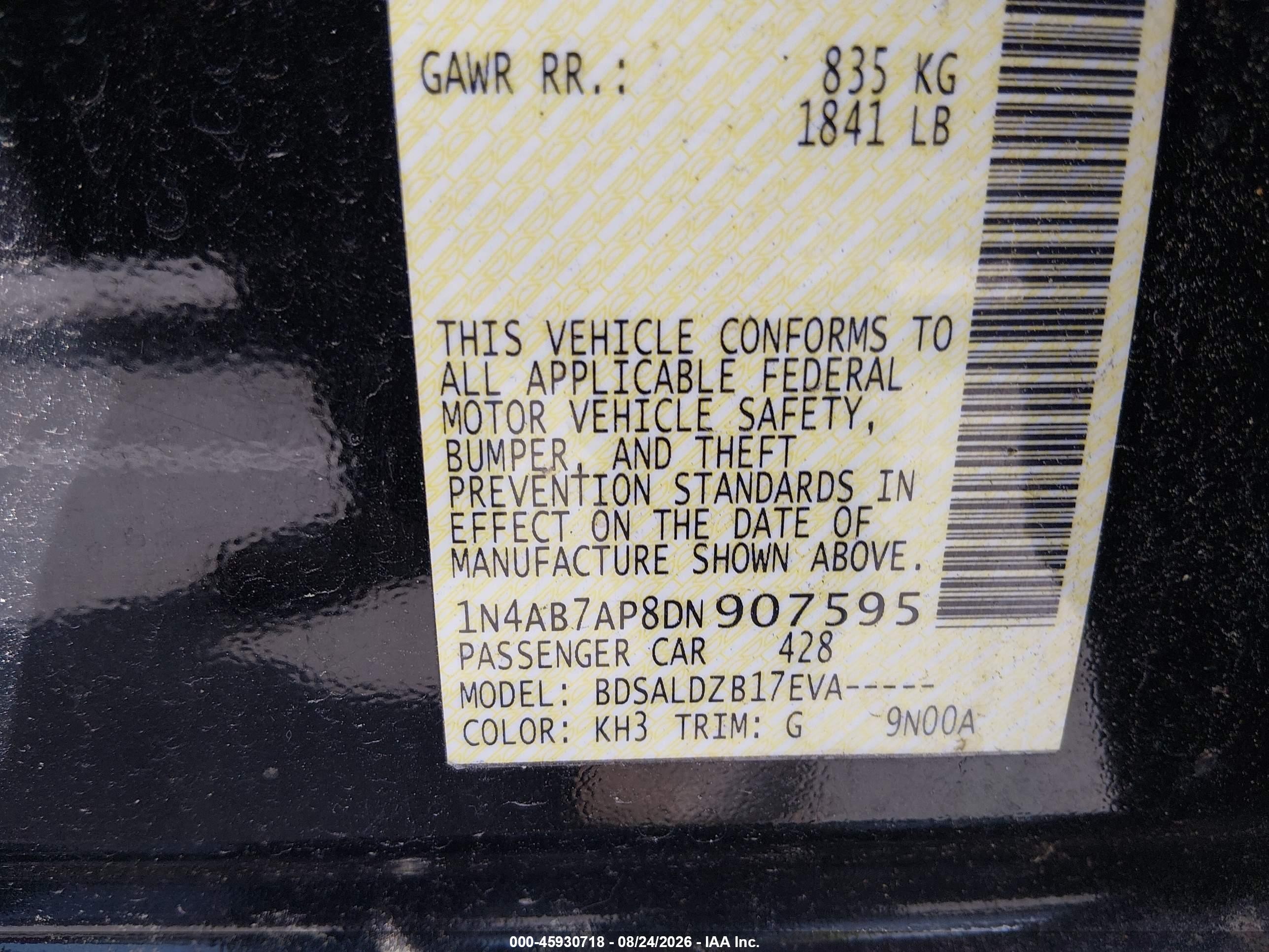 2013 Nissan Sentra Sv Black vin: 1N4AB7AP8DN907595
