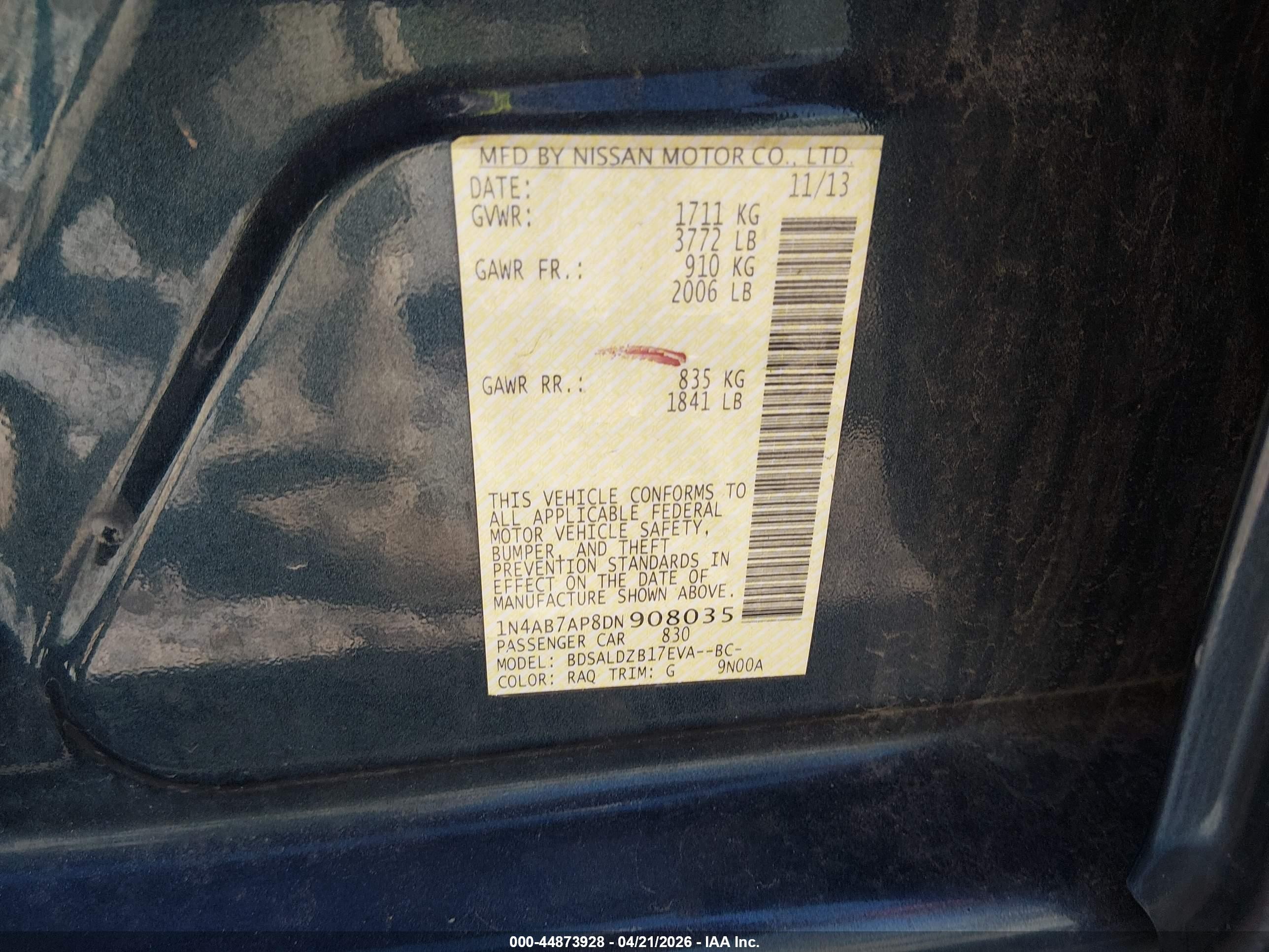2013 Nissan Sentra Sv Синий vin: 1N4AB7AP8DN908035