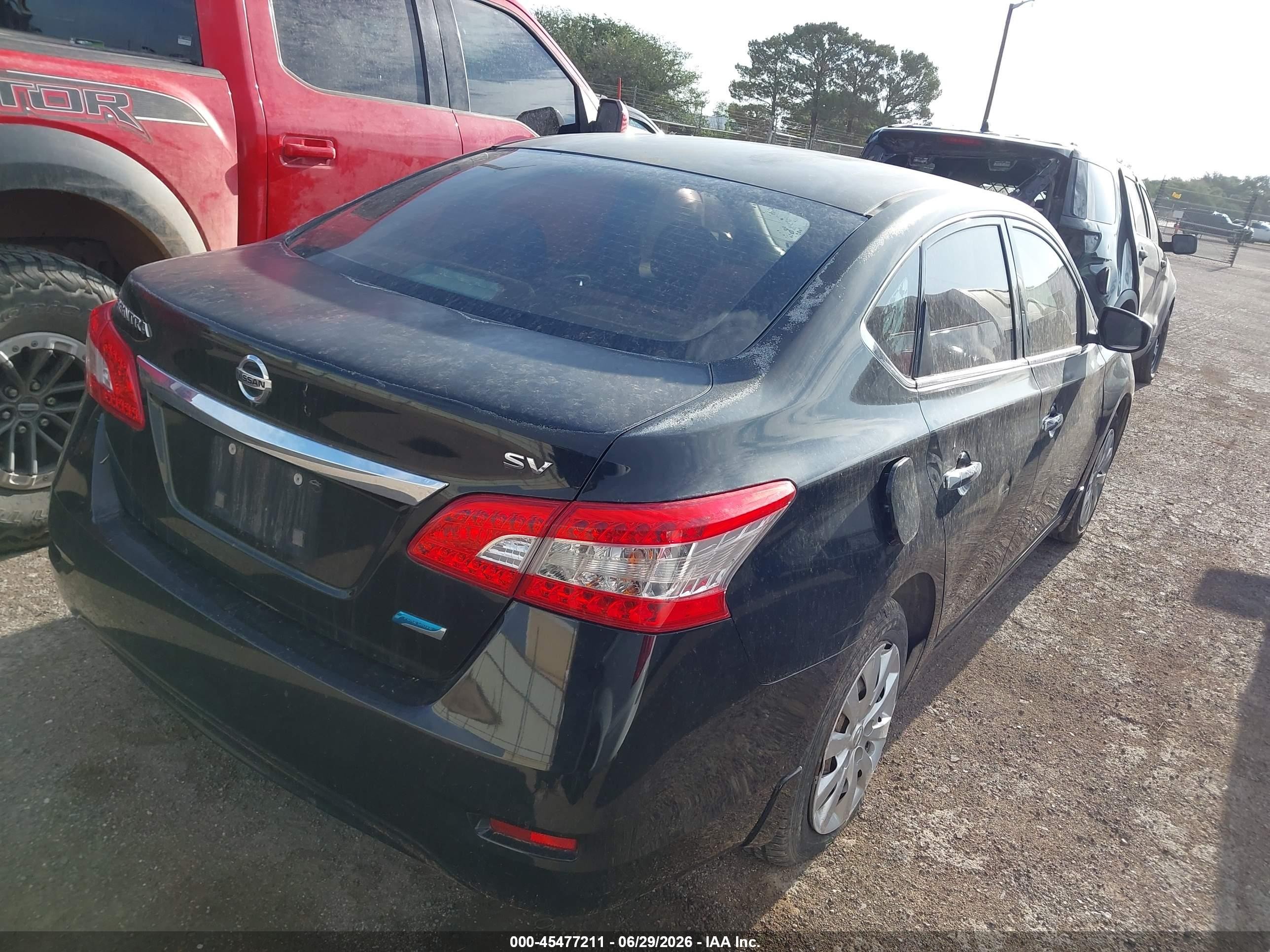 2014 Nissan Sentra Fe+ S/fe+ Sv/s/sl/sr/sv Черный vin: 1N4AB7AP8EN853507