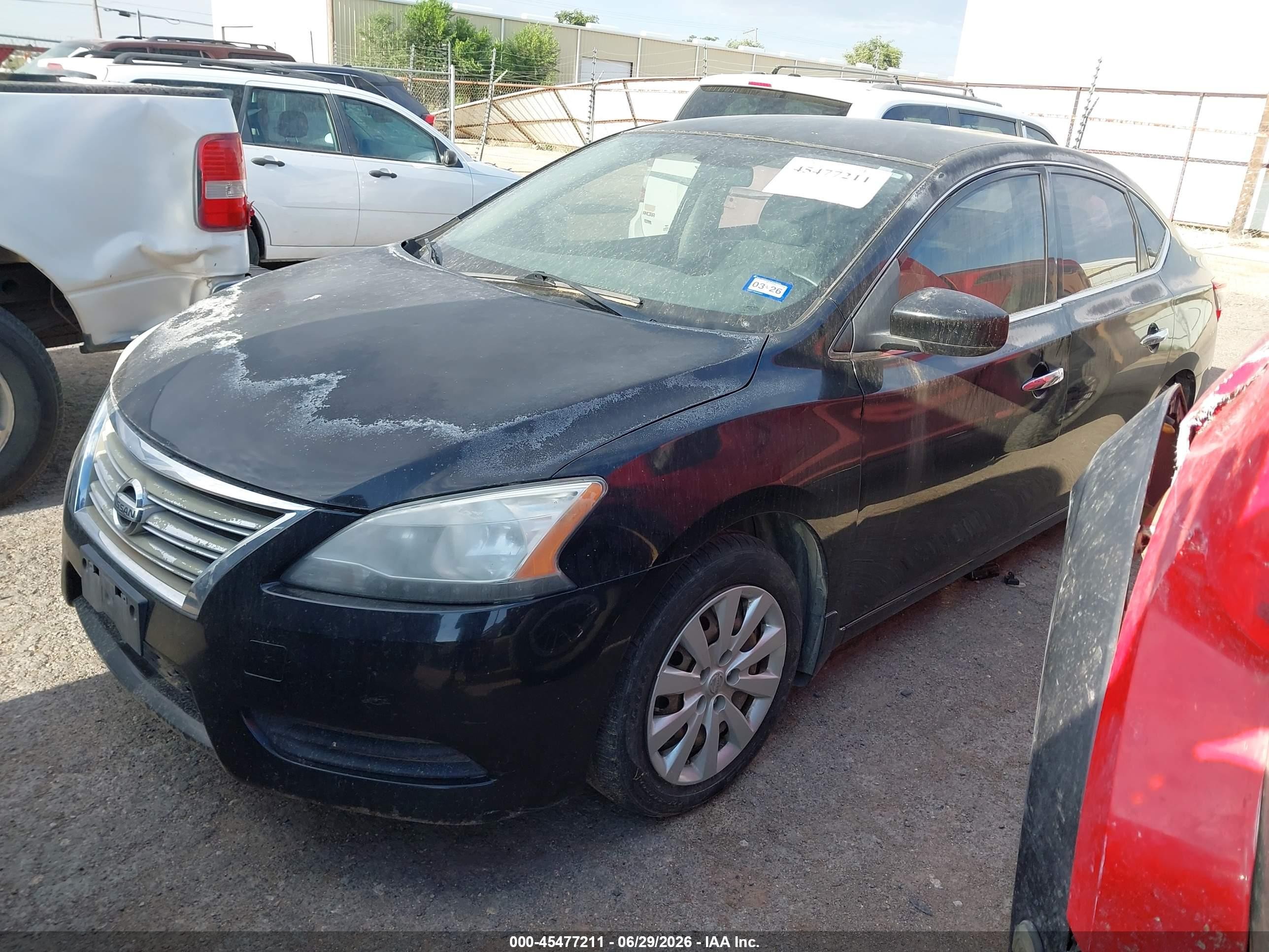 2014 Nissan Sentra Fe+ S/fe+ Sv/s/sl/sr/sv Черный vin: 1N4AB7AP8EN853507