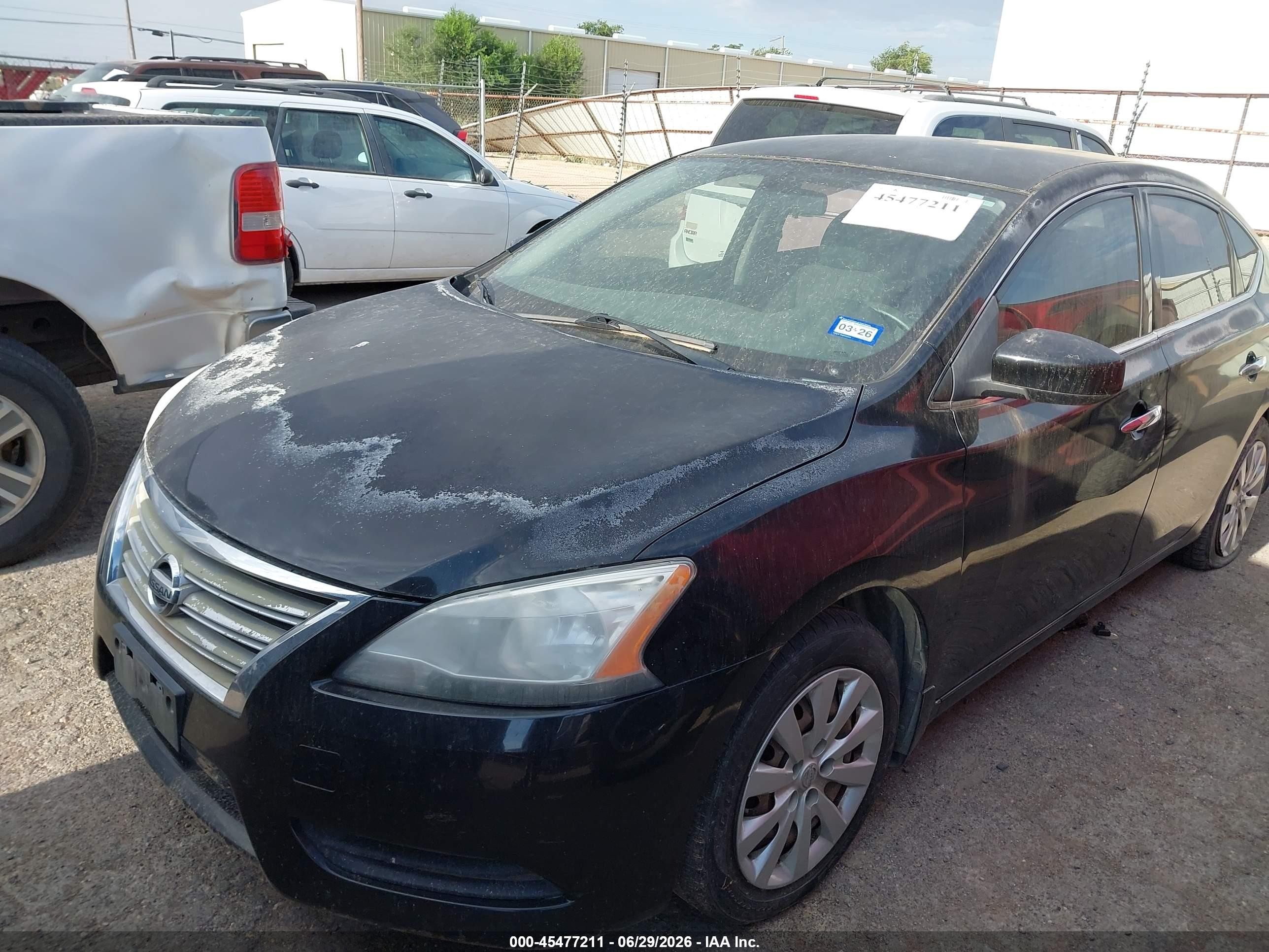 2014 Nissan Sentra Fe+ S/fe+ Sv/s/sl/sr/sv Черный vin: 1N4AB7AP8EN853507