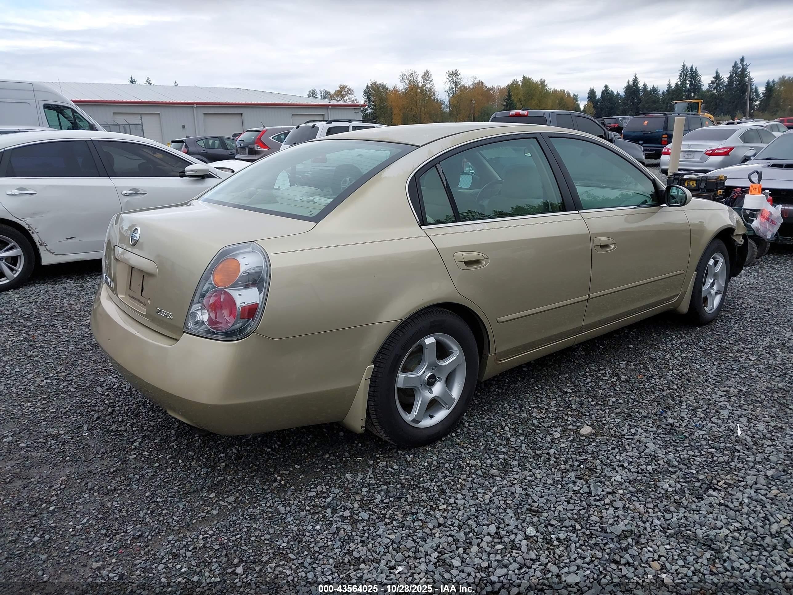 2003 Nissan Altima 2.5 S Gold vin: 1N4AL11D13C306085