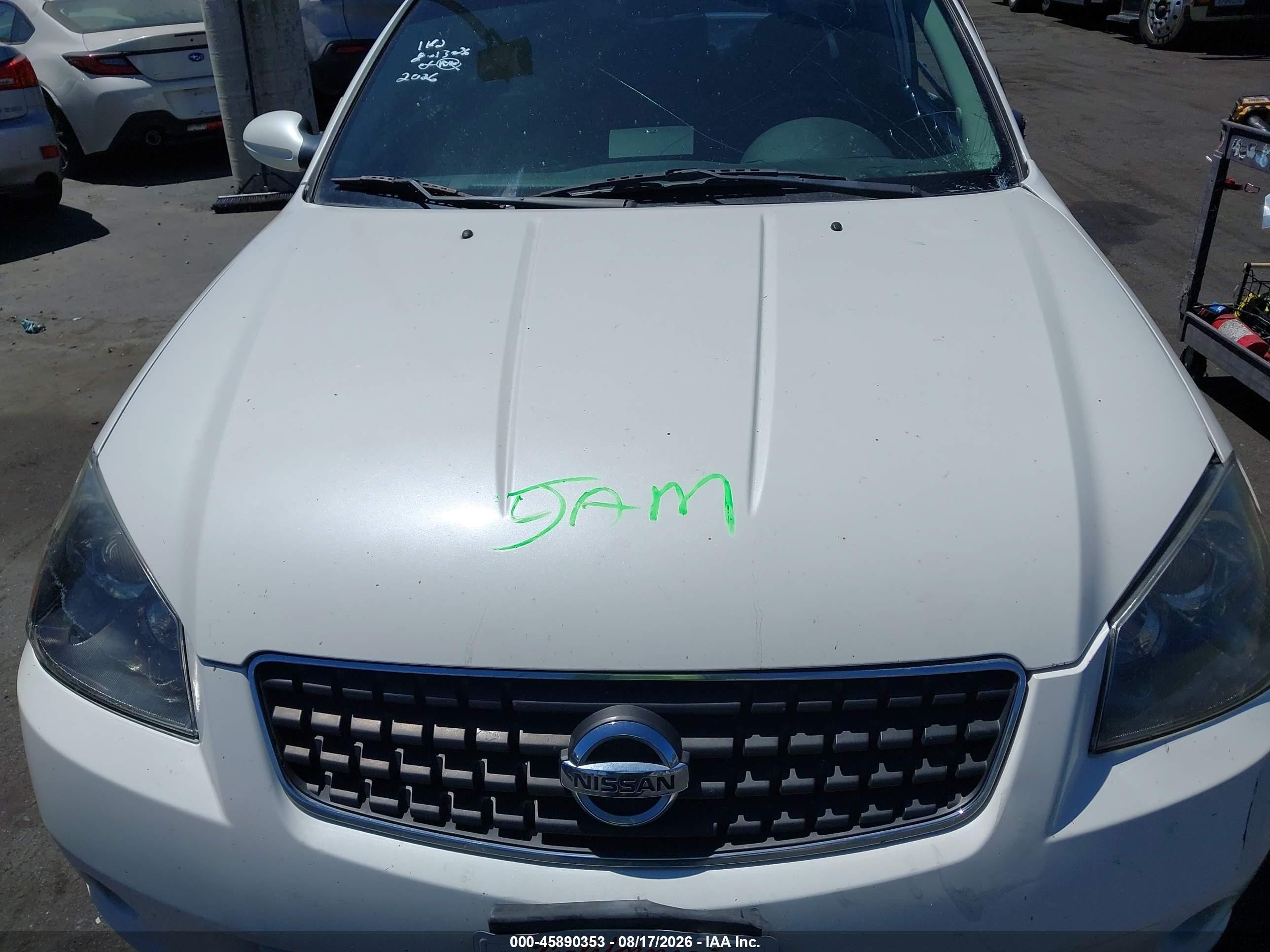 2006 Nissan Altima 2.5 S Белый vin: 1N4AL11D26C142026